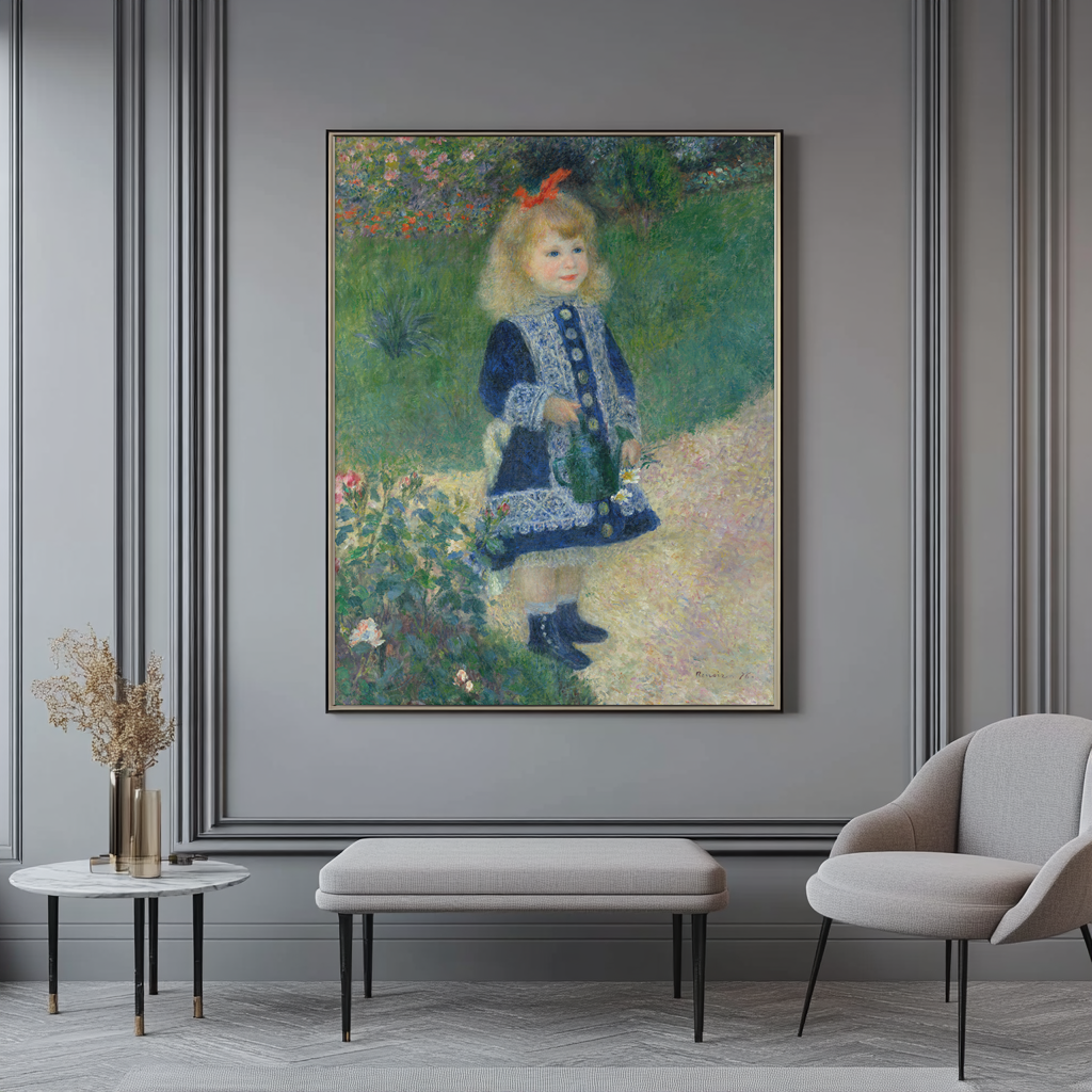 Niña con regadera -Pierre Auguste Renoir - Lienzo premium 430g (calidad de galeria)