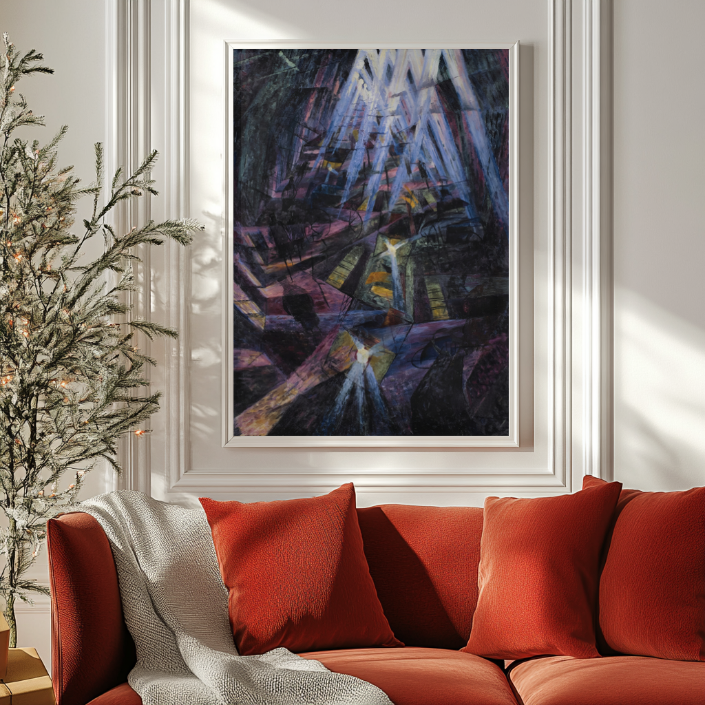 Fuerzas de una calle -Umberto Boccioni - Lienzo premium 430g (calidad de galeria)