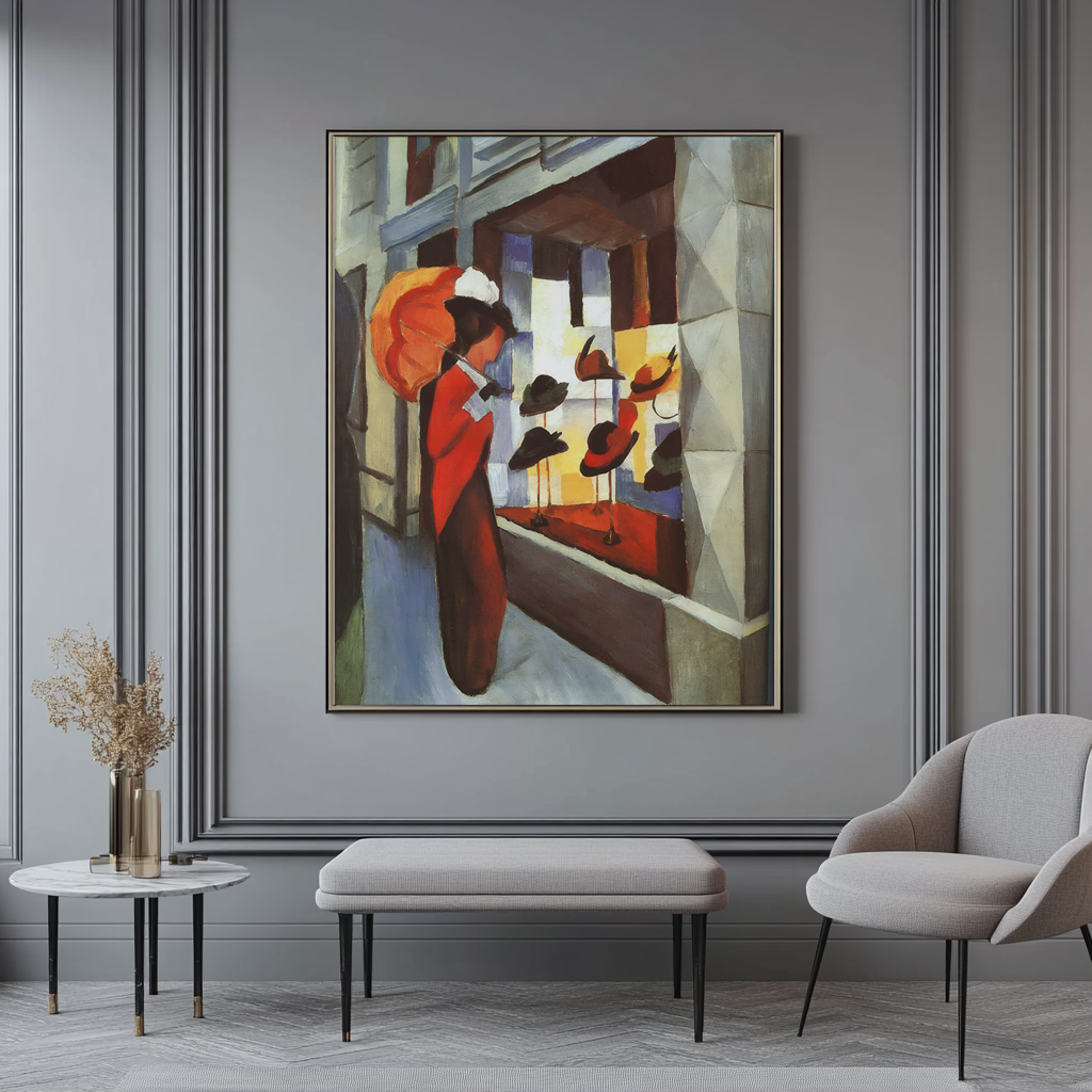 La tienda de sombreros -August Macke - Lienzo premium 430g (calidad de galeria)