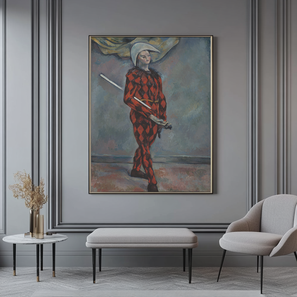 Arlequin -Paul cezanne - Lienzo premium 430g (calidad de galeria)
