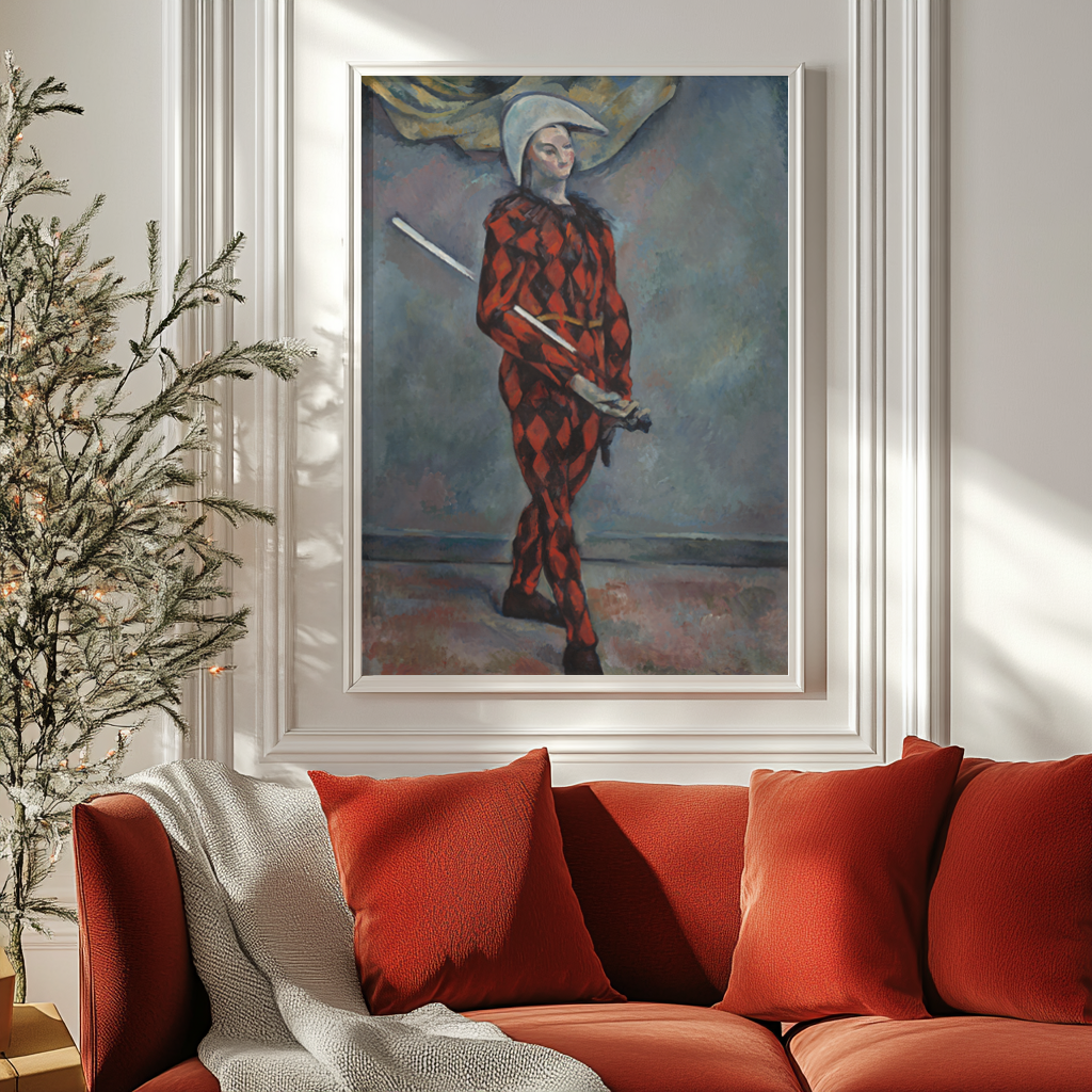 Arlequin -Paul cezanne - Lienzo premium 430g (calidad de galeria)
