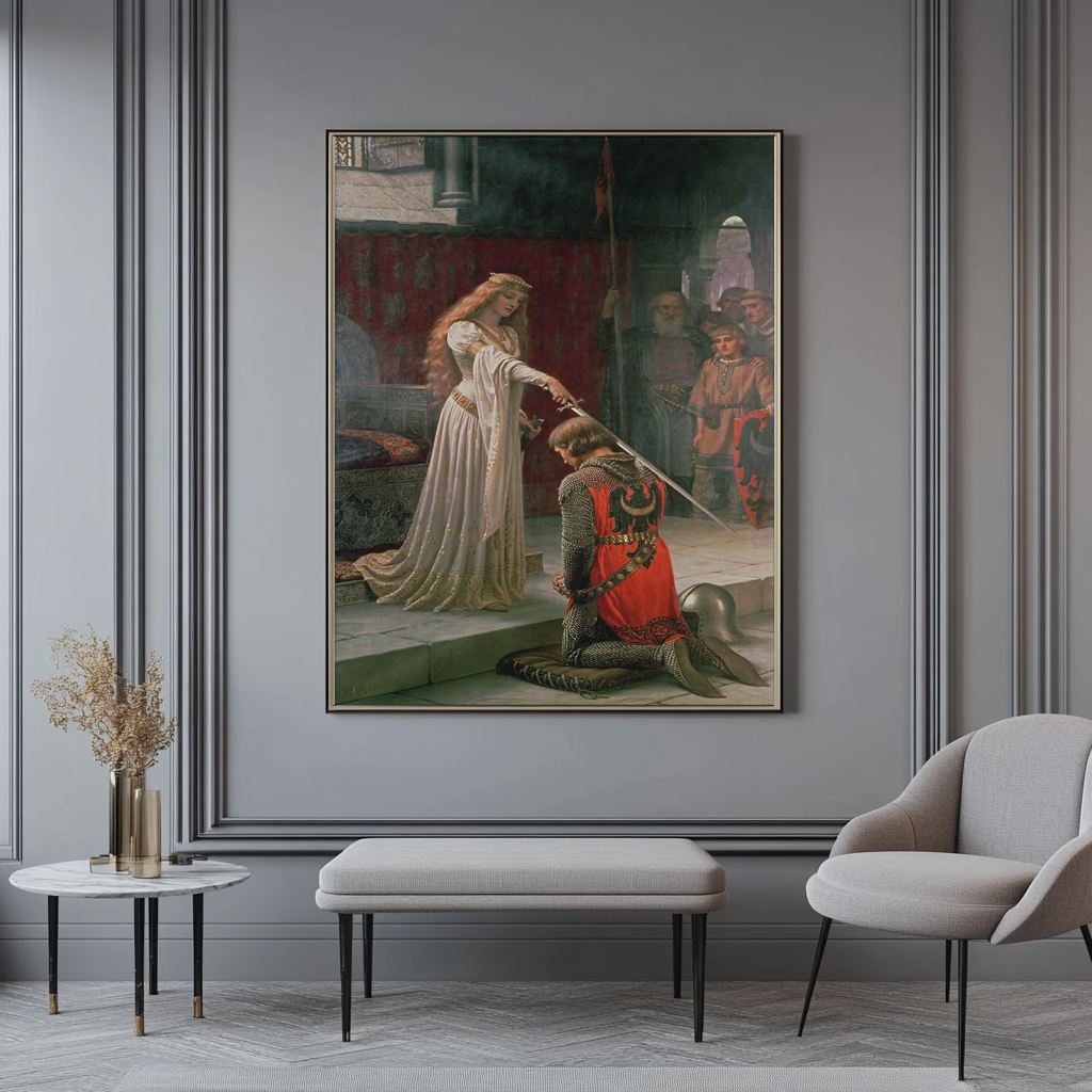 El espaldarazo -Edmund Blair Leighton  - Lienzo premium 430g (calidad de galeria)