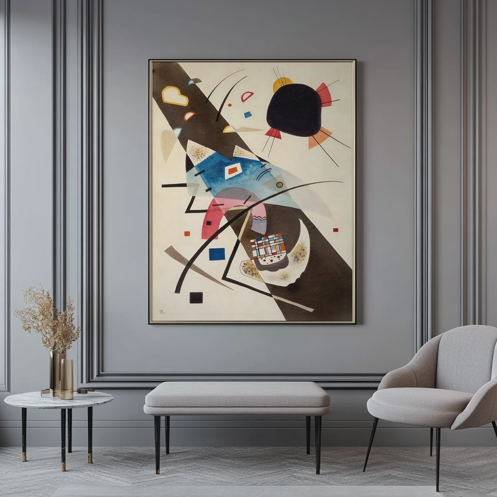 Dos manchas negras - Wassily Kandinsky - Lienzo premium 430g (calidad de galeria)