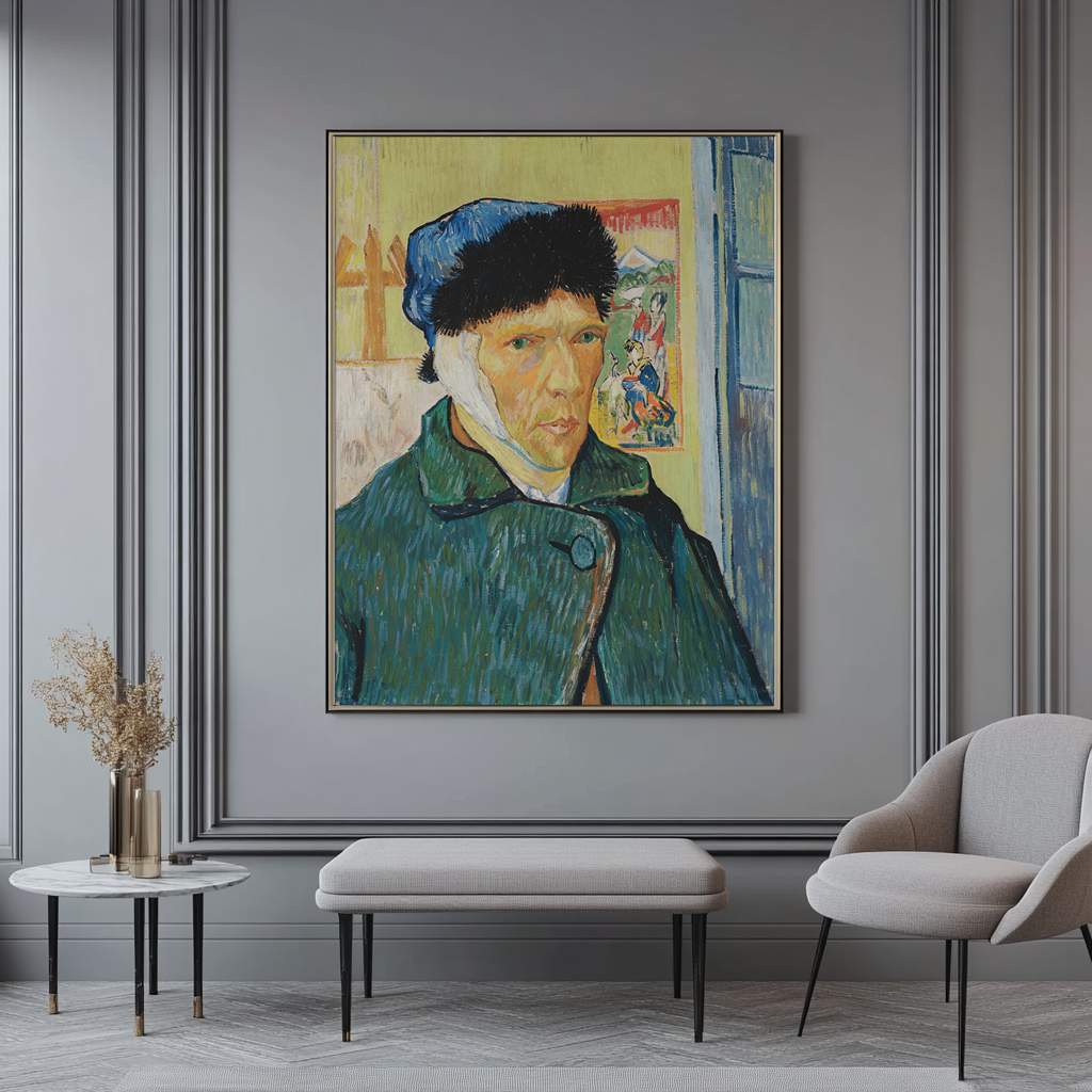 Autoretrato con la oreja bendada - Vincent Van Gogh - Lienzo premium 430g (calidad de galeria)