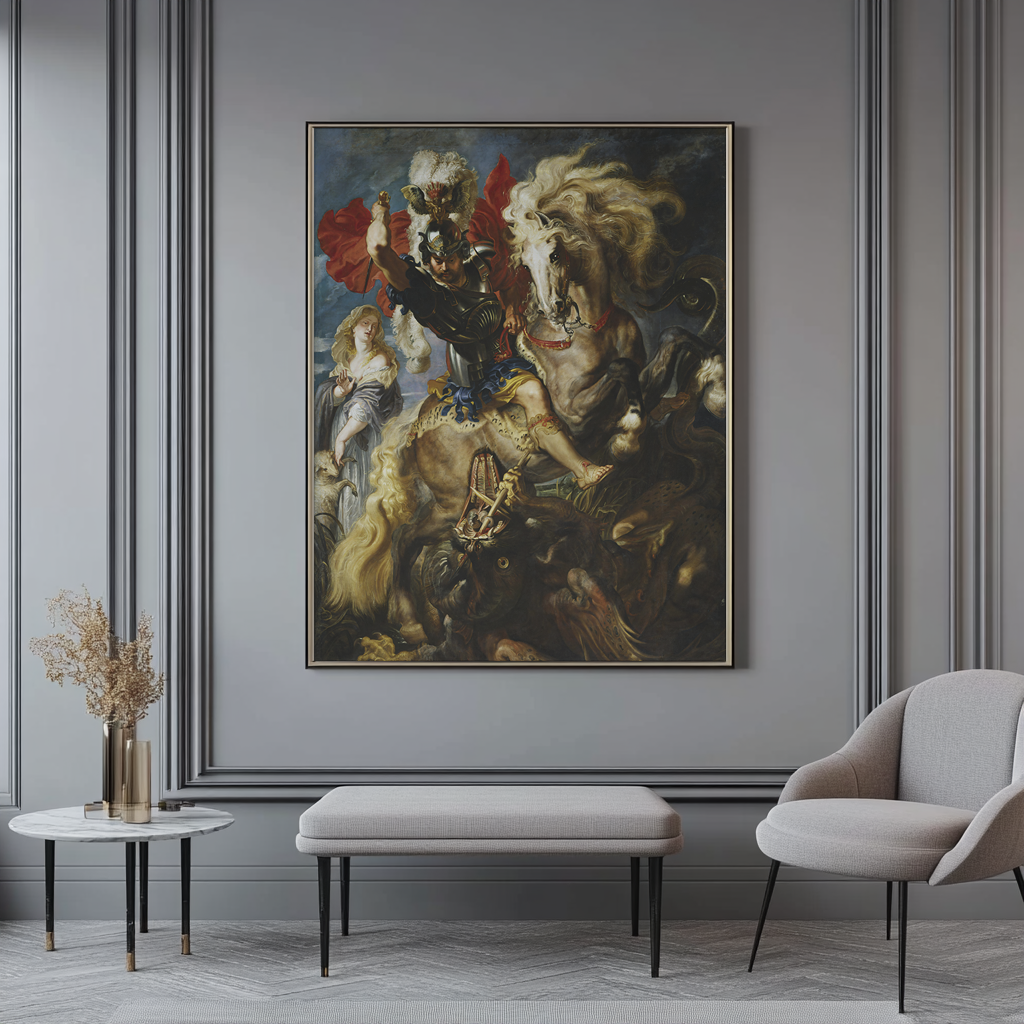 San jorge y el dragon - Peter Paul Rubens - Lienzo premium 430g (calidad de galeria)