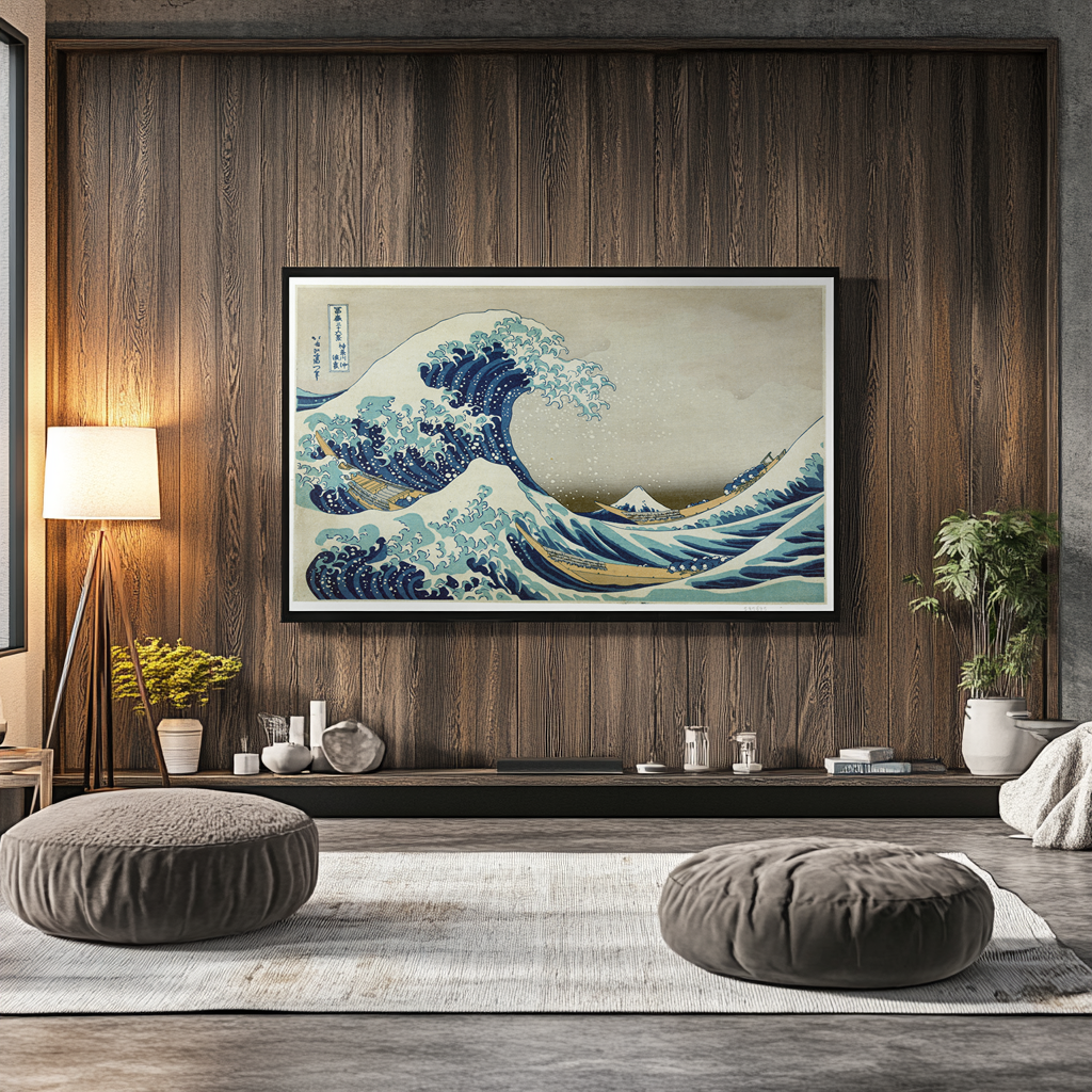 La gran ola de Kanagawa - Katsushika Hokusai - Lienzo premium 430g (calidad de galeria)