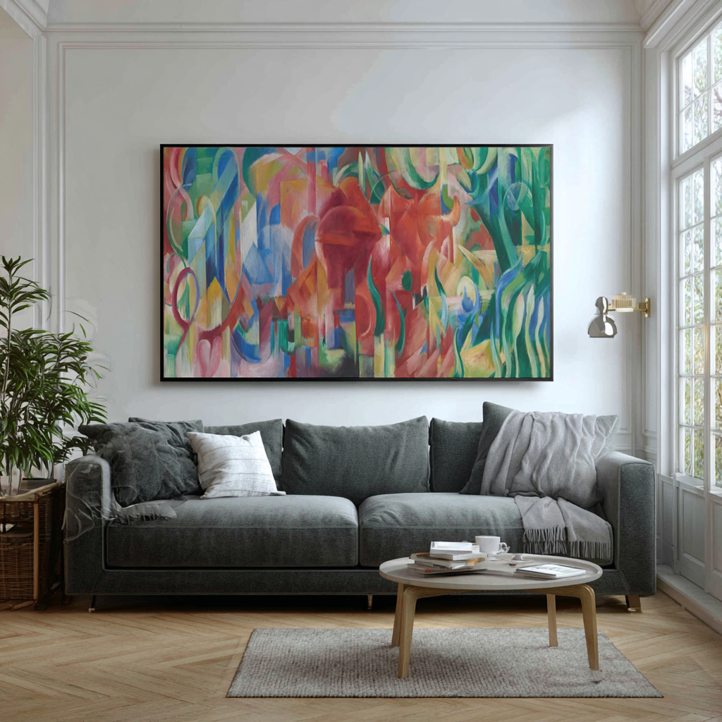 Formas jugando - Franz Marc - Lienzo premium 430g (calidad de galeria)