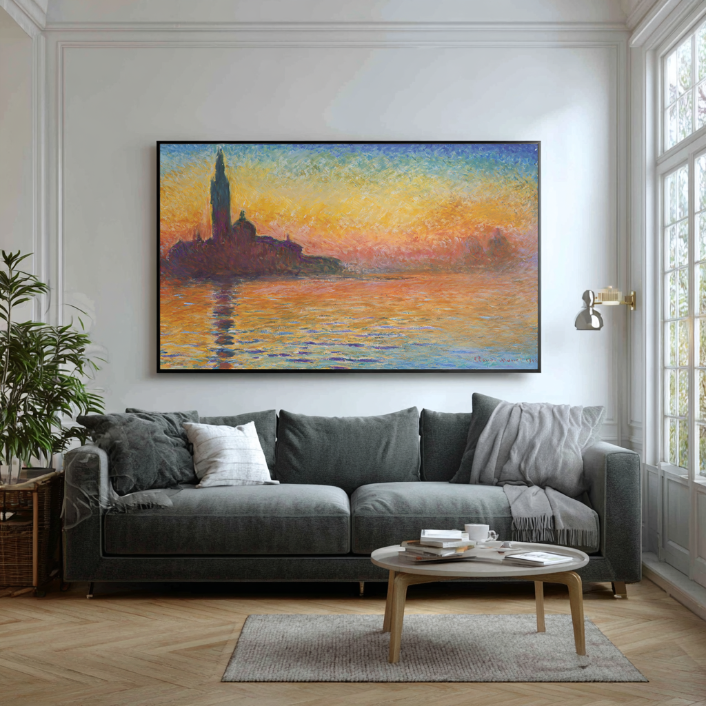 San Giorgio Maggiore al crepúsculo - Claude Monet - Lienzo premium 430g (calidad de galeria)