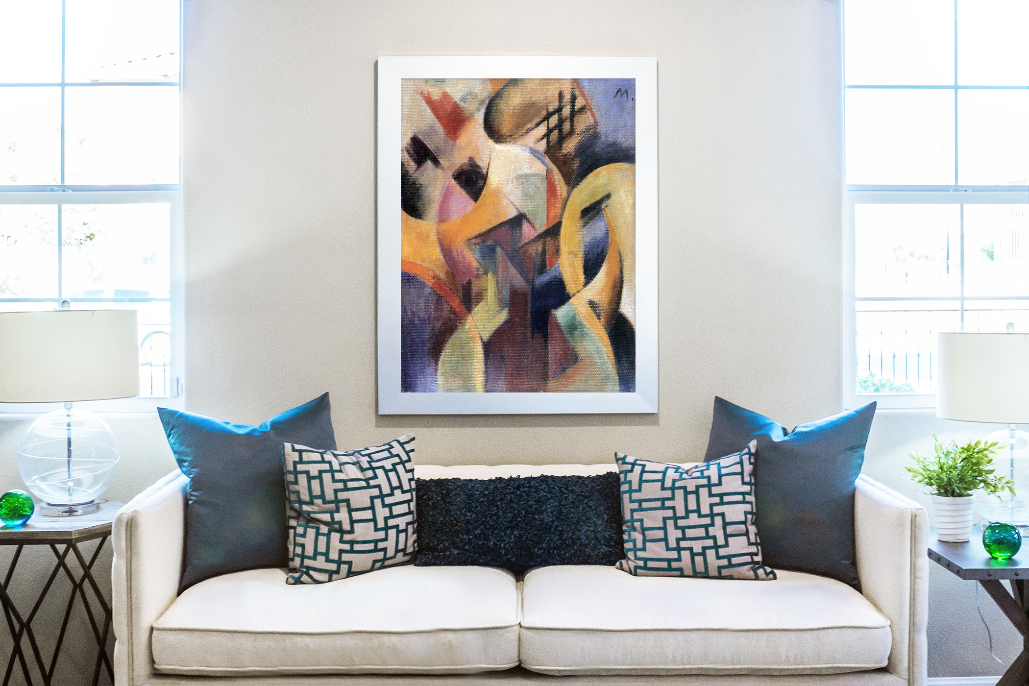Pequeña composicion I -Franz Marc - Lienzo premium 430g (calidad de galeria)
