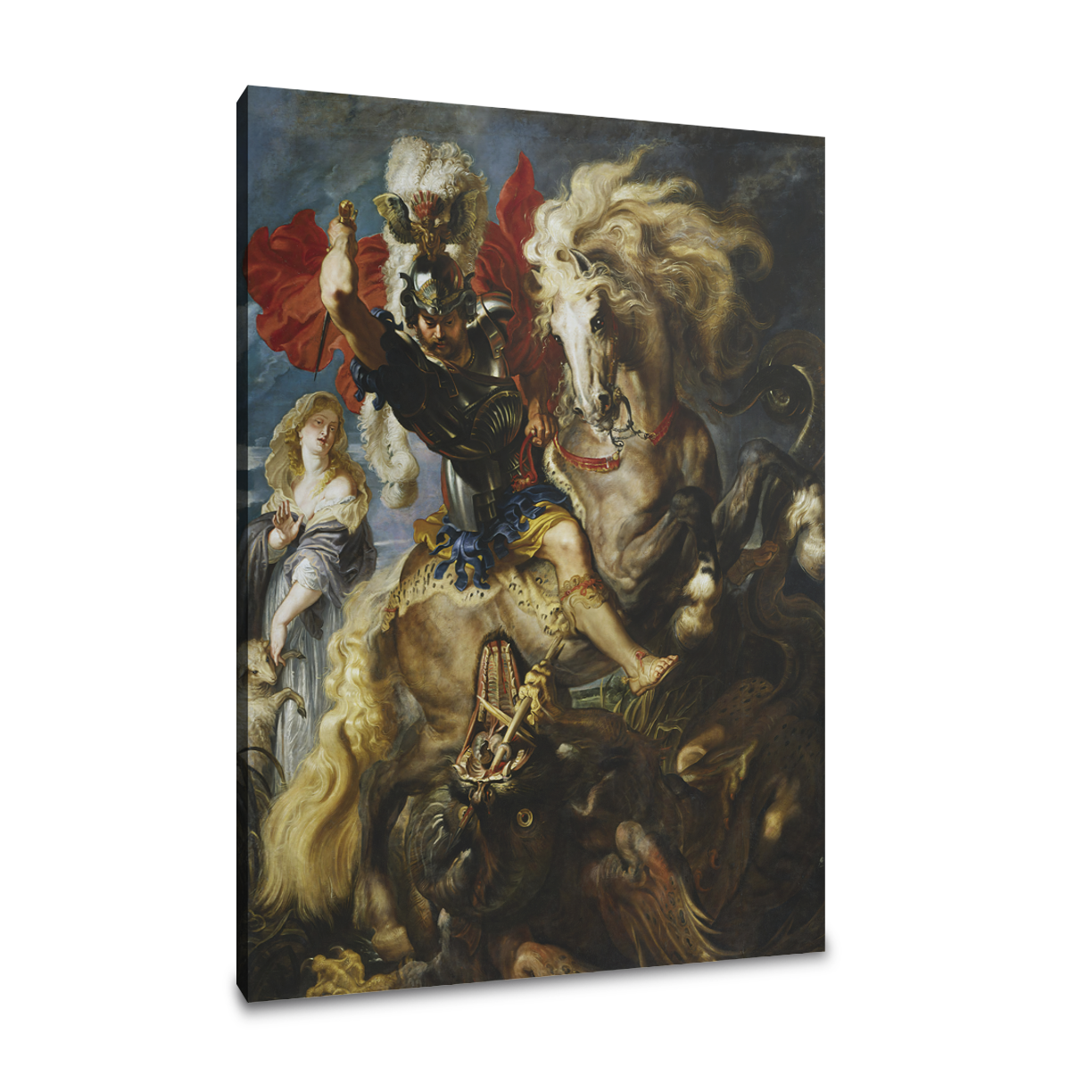 San jorge y el dragon- Peter Paul Rubens - Lienzo premium 430g (calidad de galeria)