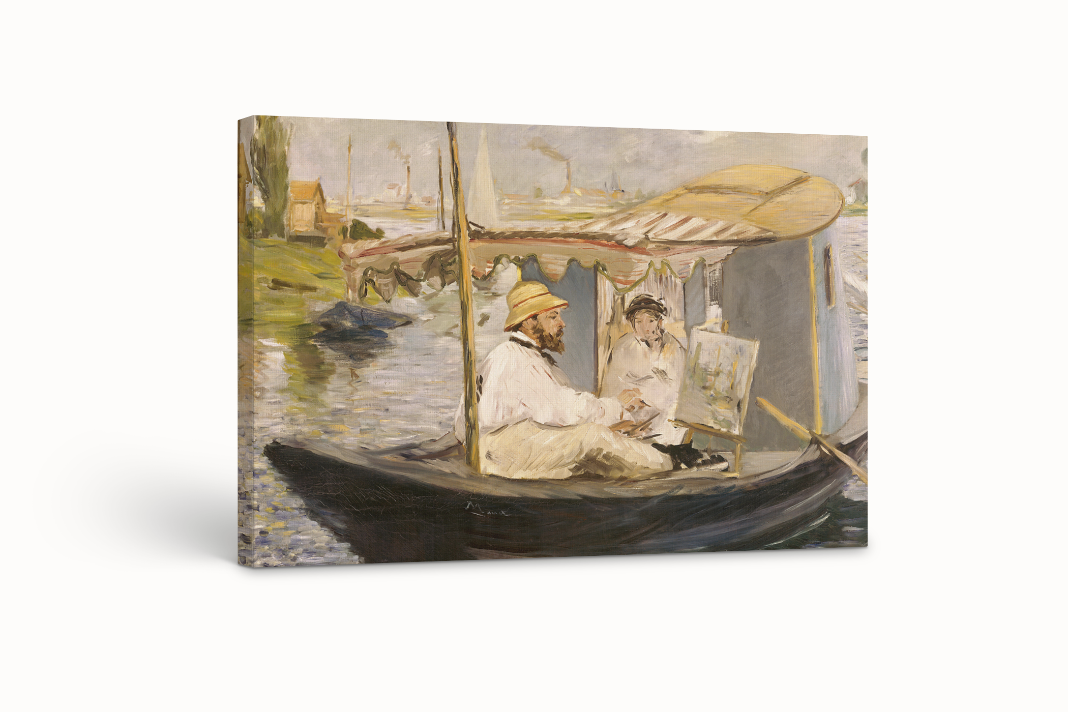 Monet en su barco estudio - Edouard Manet - Lienzo premium 430g (calidad de galeria)