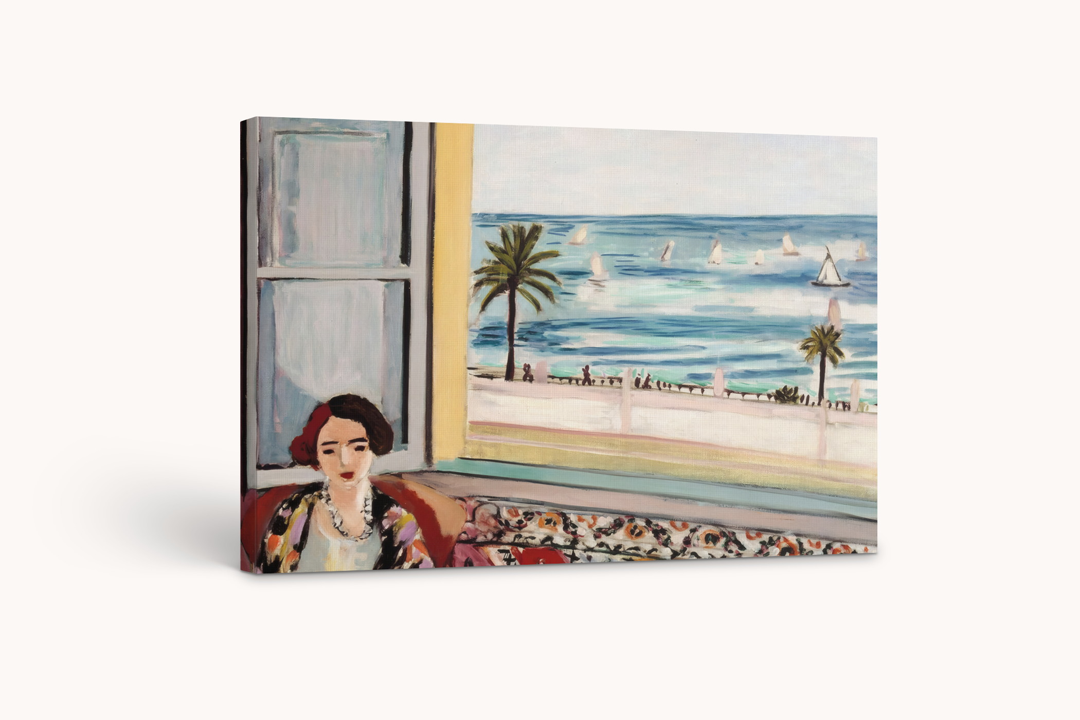 Mujer sentada, de espaldas a la ventana abierta - Henri Matisse - Lienzo premium 430g (calidad de galeria)