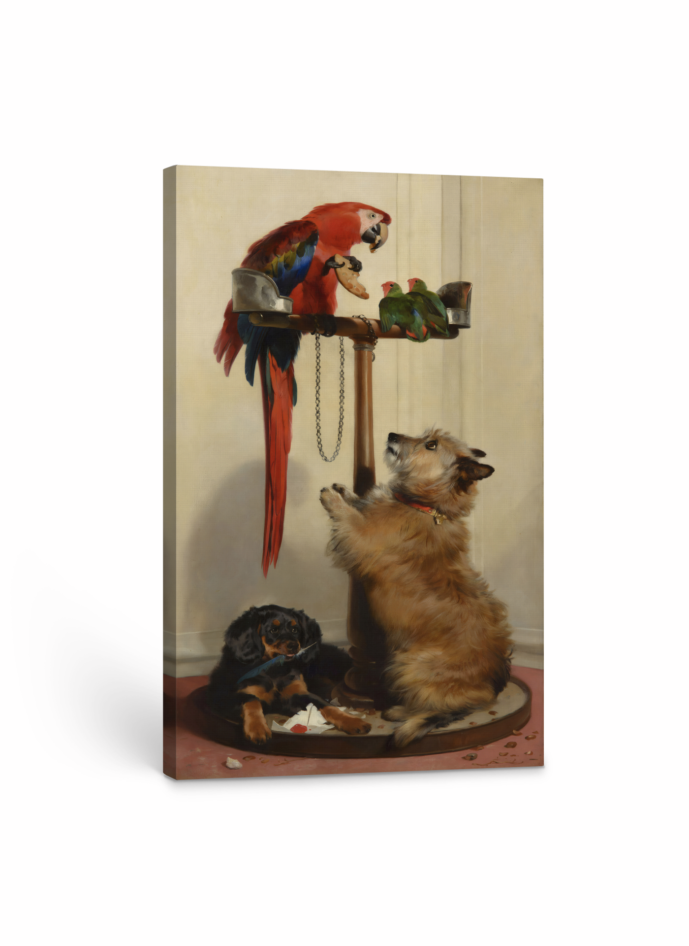 Islay, Tilco, un guacamayo y dos agapornis - Sir Edwin Landseer - Lienzo premium 430g (calidad de galeria)