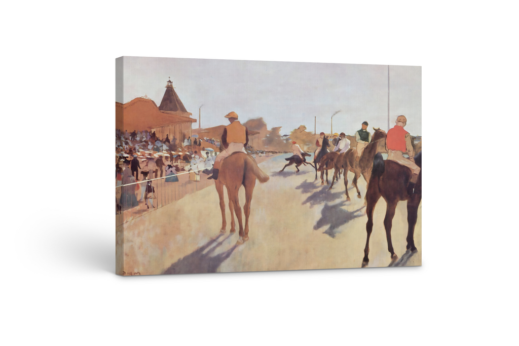Chevaux de course devant les tribunes - Edgar Degas - Toile premium 430g (qualité galerie)