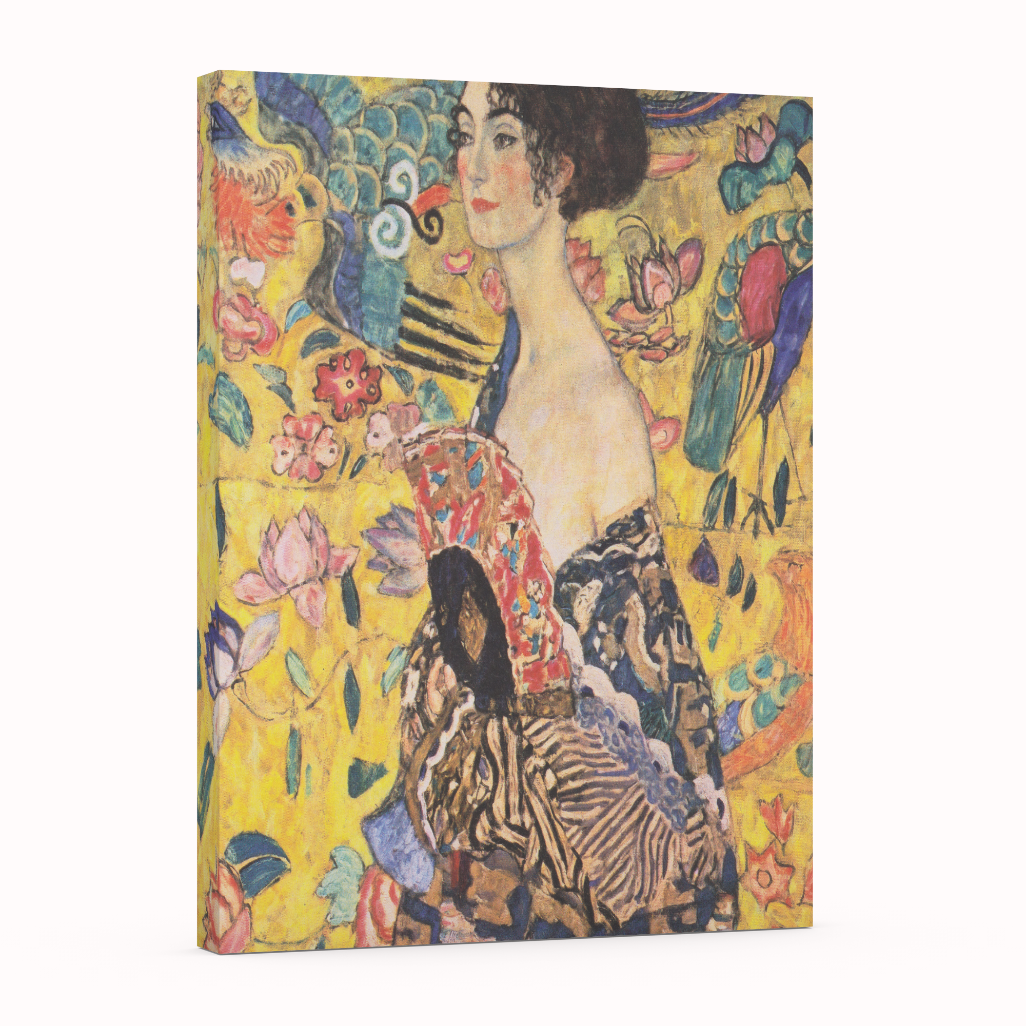 Dama con abanico - Gustav Klimt - Lienzo premium 430g (calidad de galeria)