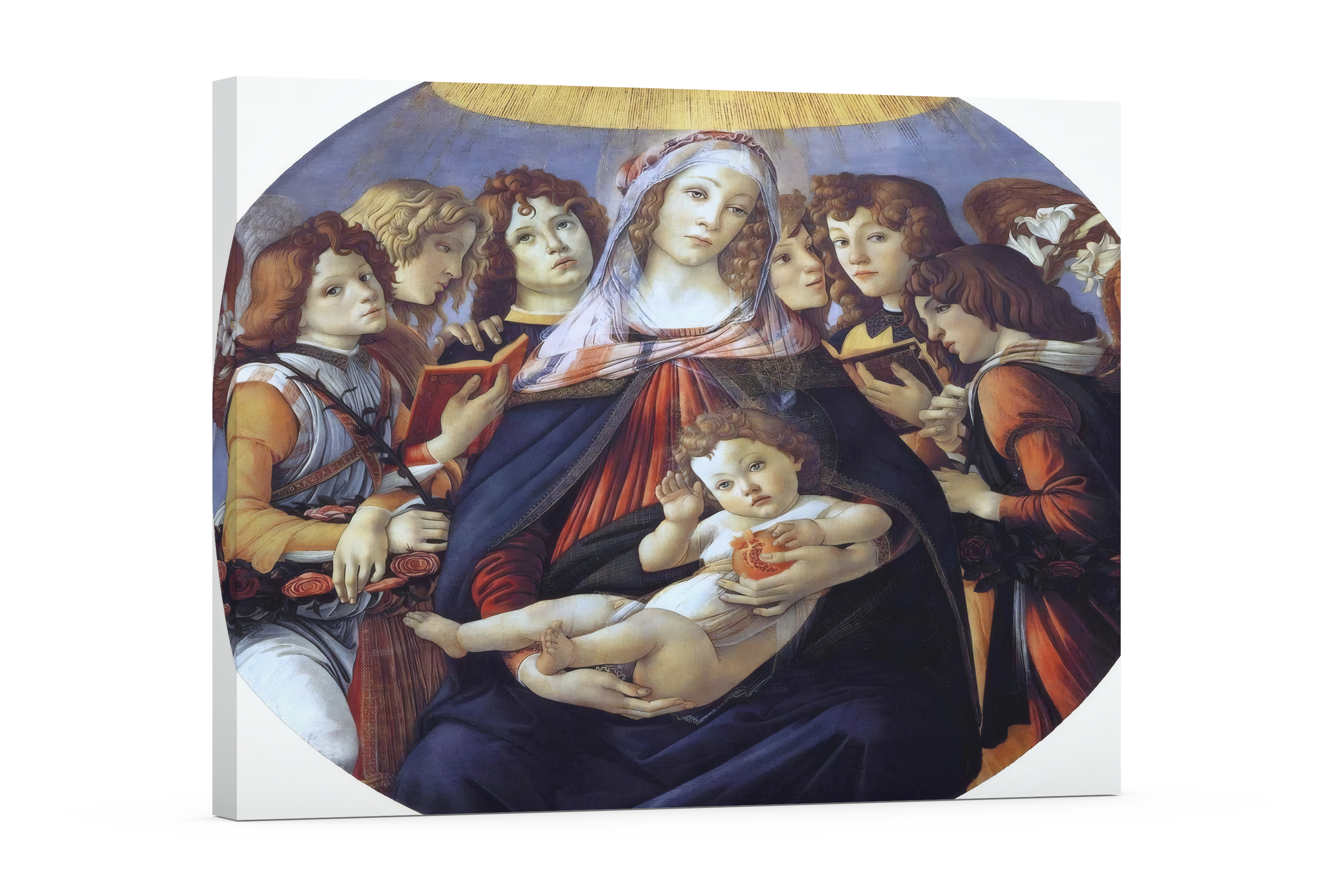 La virgen de la granada - Sandro Botticelli - Lienzo premium 430g (calidad de galeria)