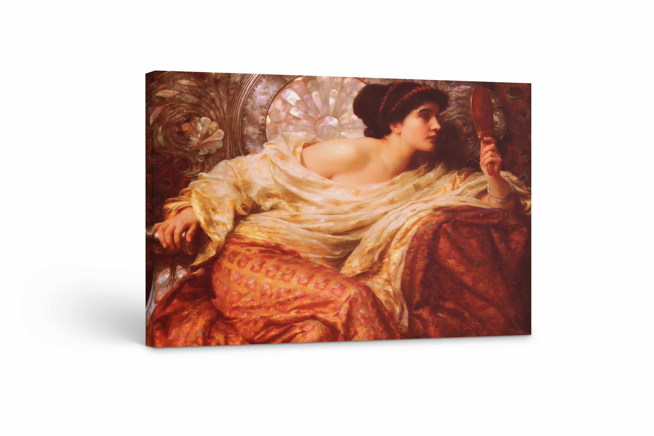 El espejo - Sir Frank Dicksee - Lienzo premium 430g (calidad de galeria)