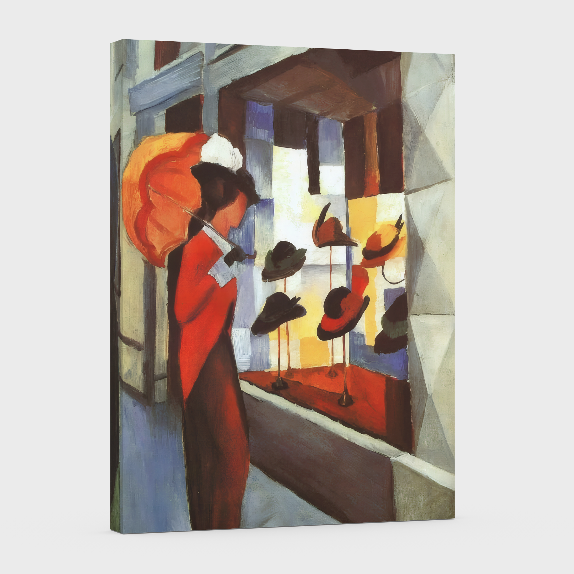 La tienda de sombreros -August Macke - Lienzo premium 430g (calidad de galeria)
