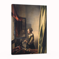 Muchacha leyendo una carta frente a la ventana abierta - Johannes Vermeer - Lienzo premium 430g (calidad de galeria)