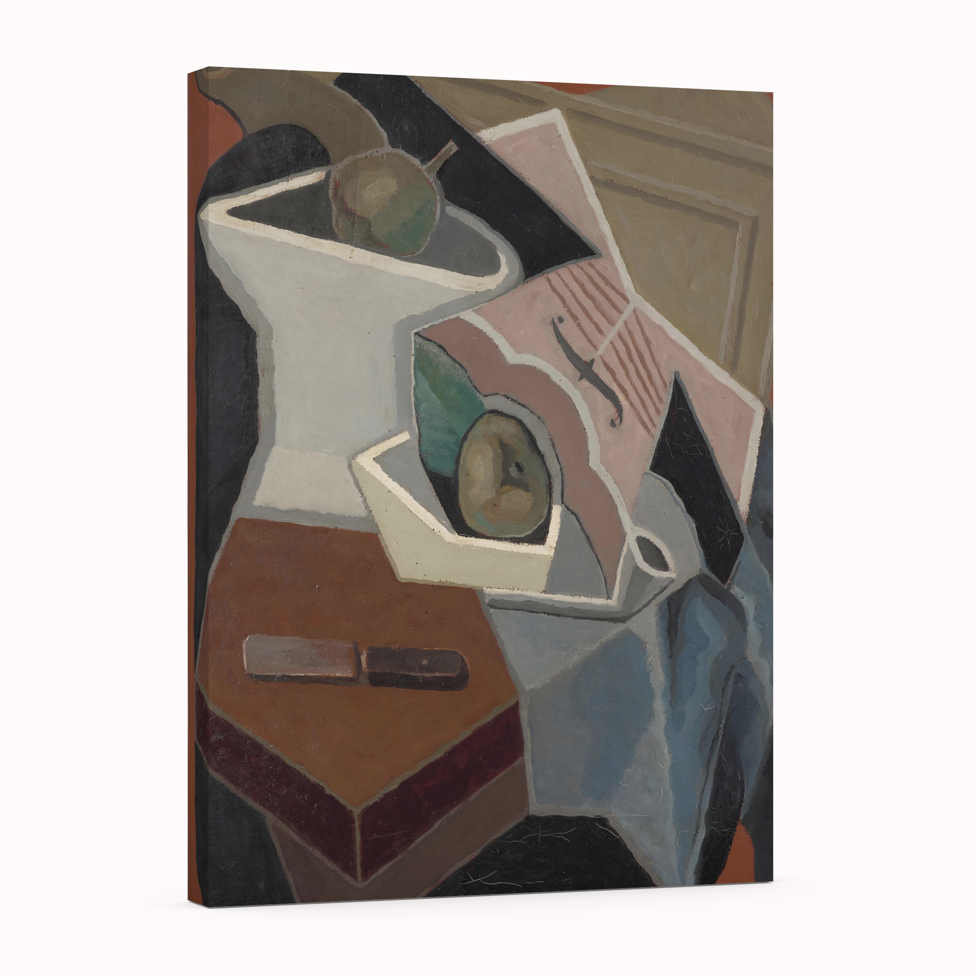 Violin y frutero - Juan gris - Lienzo premium 430g (calidad de galeria)