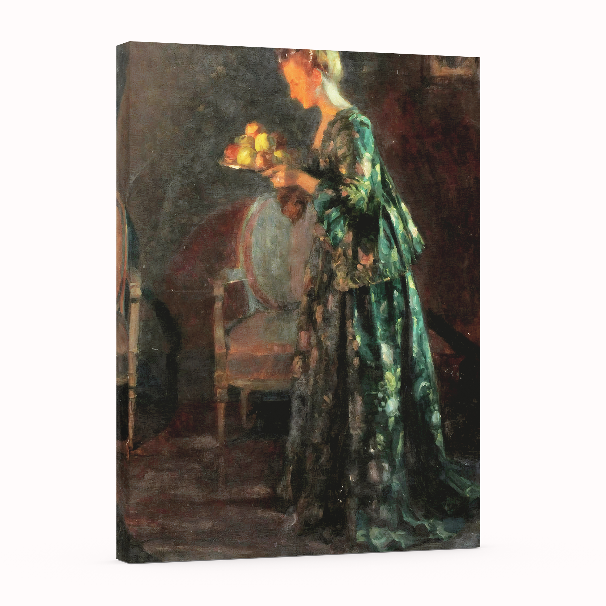 Mujer con flores - Jules-Alexandre Grun - Lienzo premium 430g (calidad de galeria)