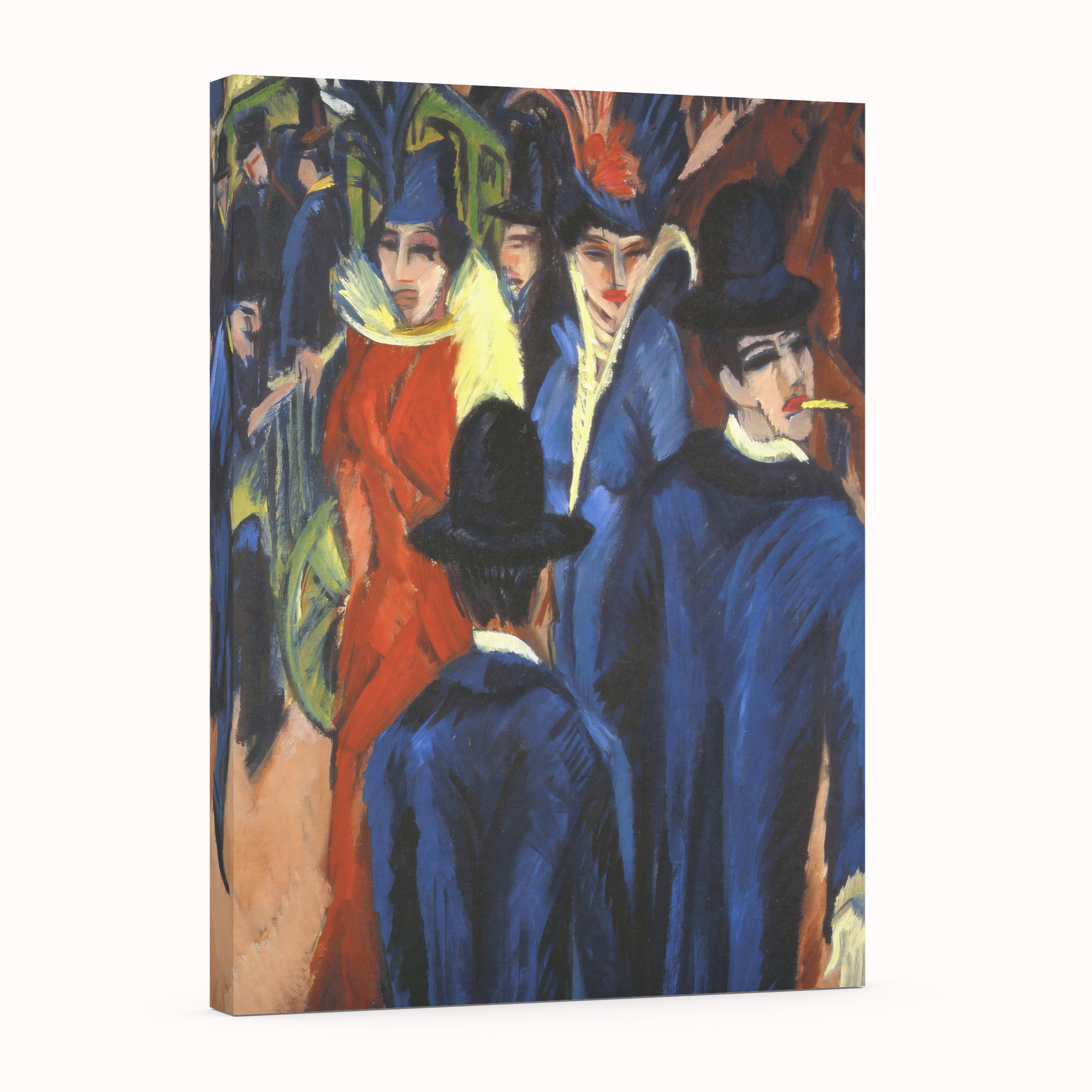 Escena callejera de berlin - Ernst Ludwig Kirchner - Lienzo premium 430g (calidad de galeria)