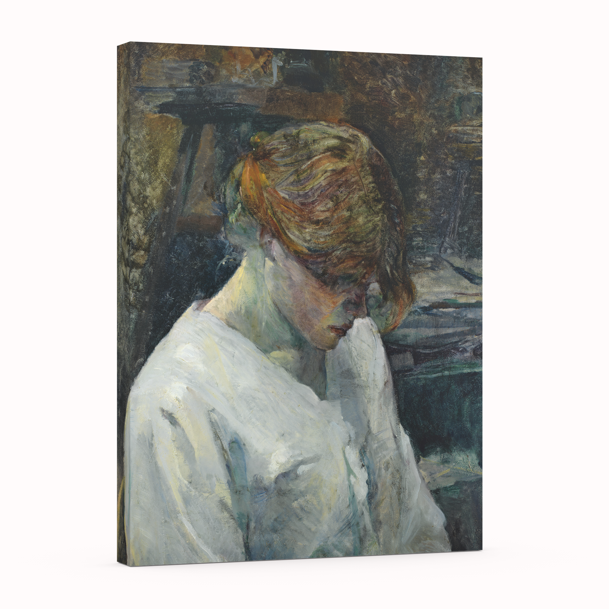 La pelirroja con blusa blanca - Henri de Toulouse-Lautrec - Lienzo premium 430g (calidad de galeria)