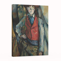 Muchacho con chaleco rojo - Paul Cezanne - Lienzo premium 430g (calidad de galeria)