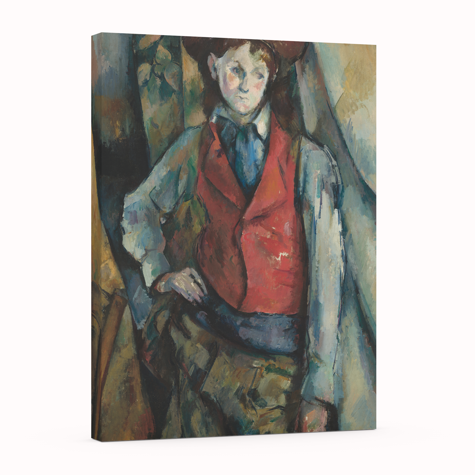 Muchacho con chaleco rojo - Paul Cezanne - Lienzo premium 430g (calidad de galeria)