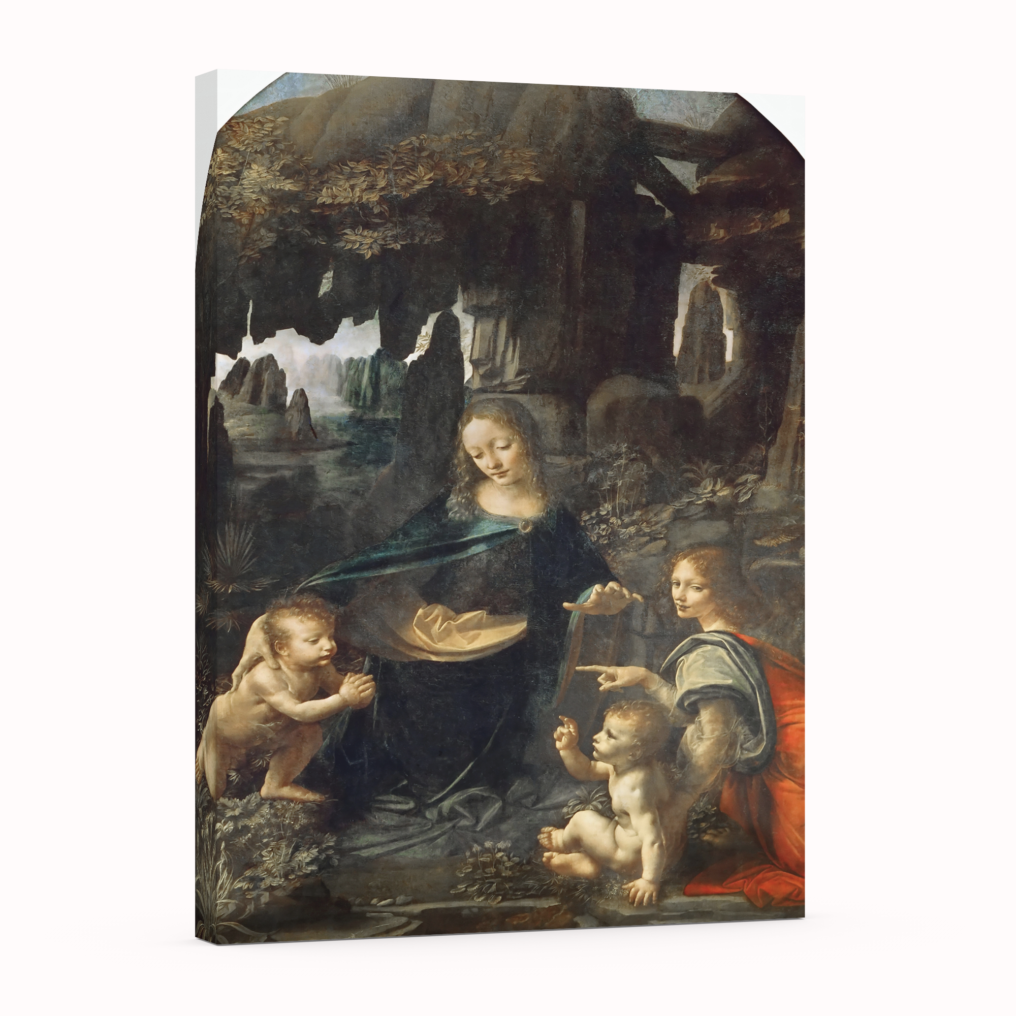 La virgen de las rocas - Leonardo Da Vinci - Lienzo premium 430g (calidad de galeria)