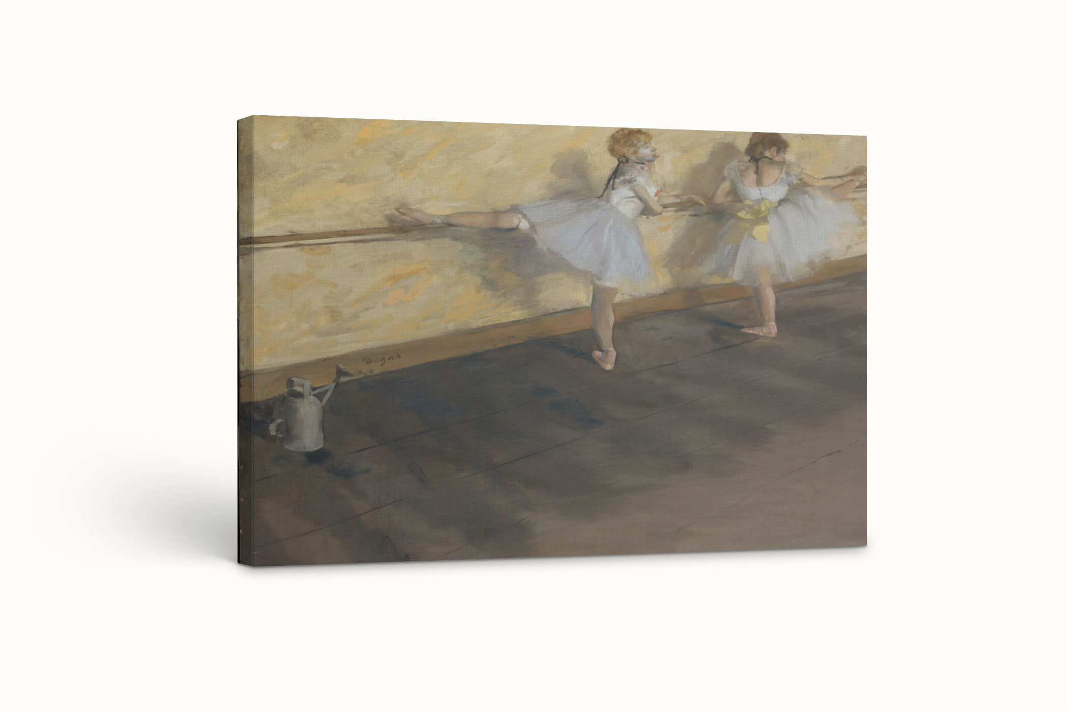 Bailarinas practicando en la barra - Edgar Degas - Lienzo premium 430g (calidad de galeria)