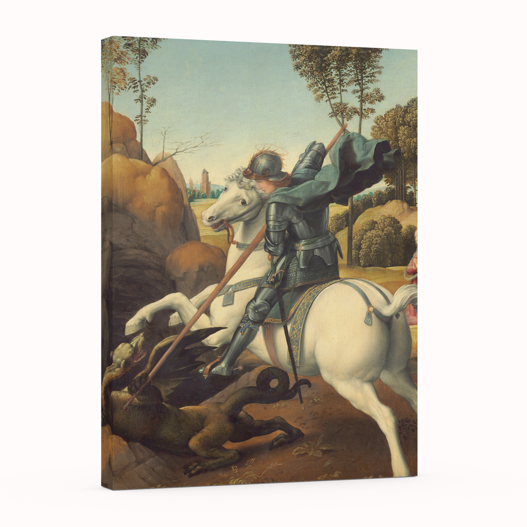 Saint George and the Dragon - Raphael - Premium Canvas 430g (gallery quality)