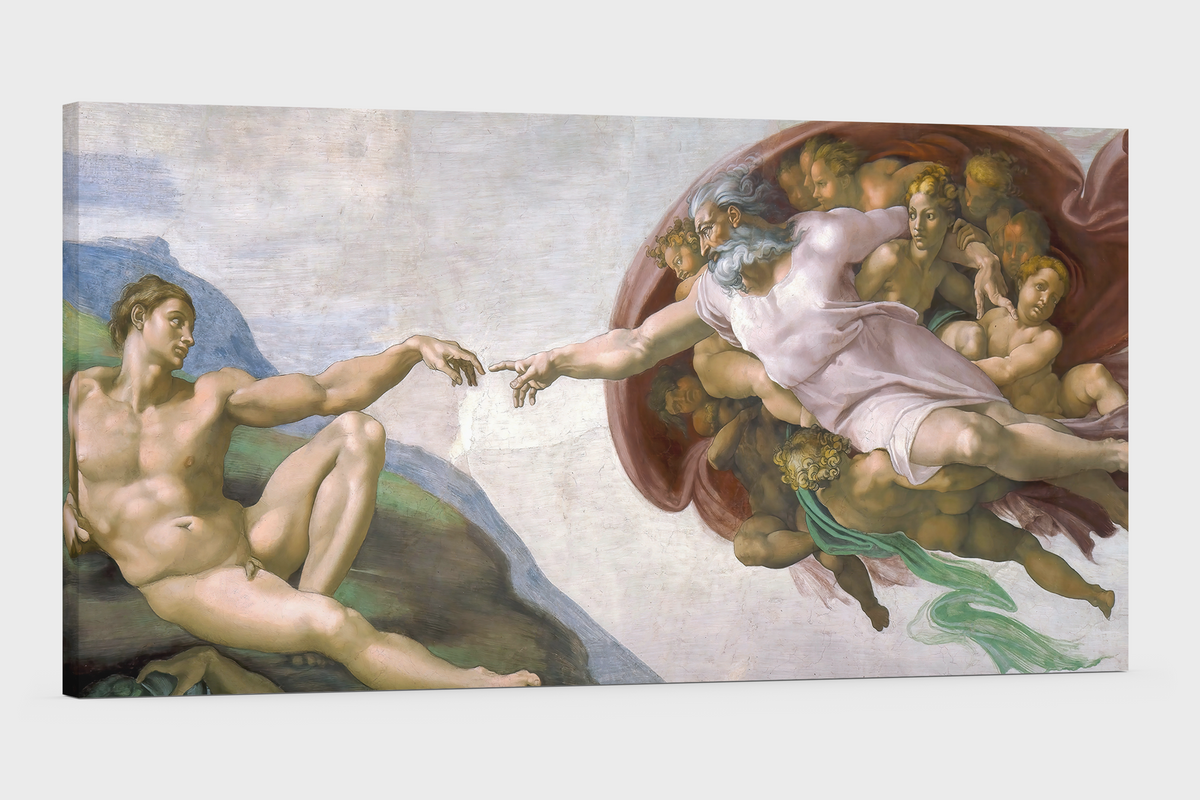 The Creation of Adam - Michelangelo - Premium 430g Canvas (gallery quality)