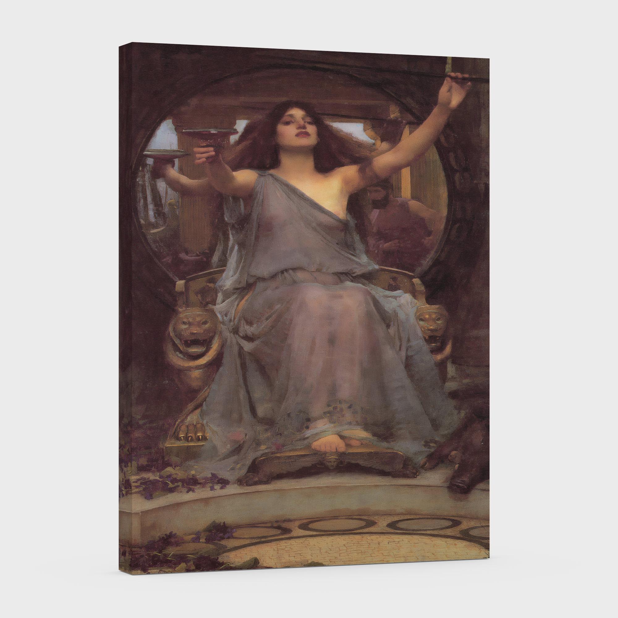 Circe ofreciendo la copa a odiseo -John William Waterhouse - Lienzo premium 430g (calidad de galeria)
