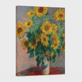 Jarron de girasoles -Claude Monet - Lienzo premium 430g (calidad de galeria)