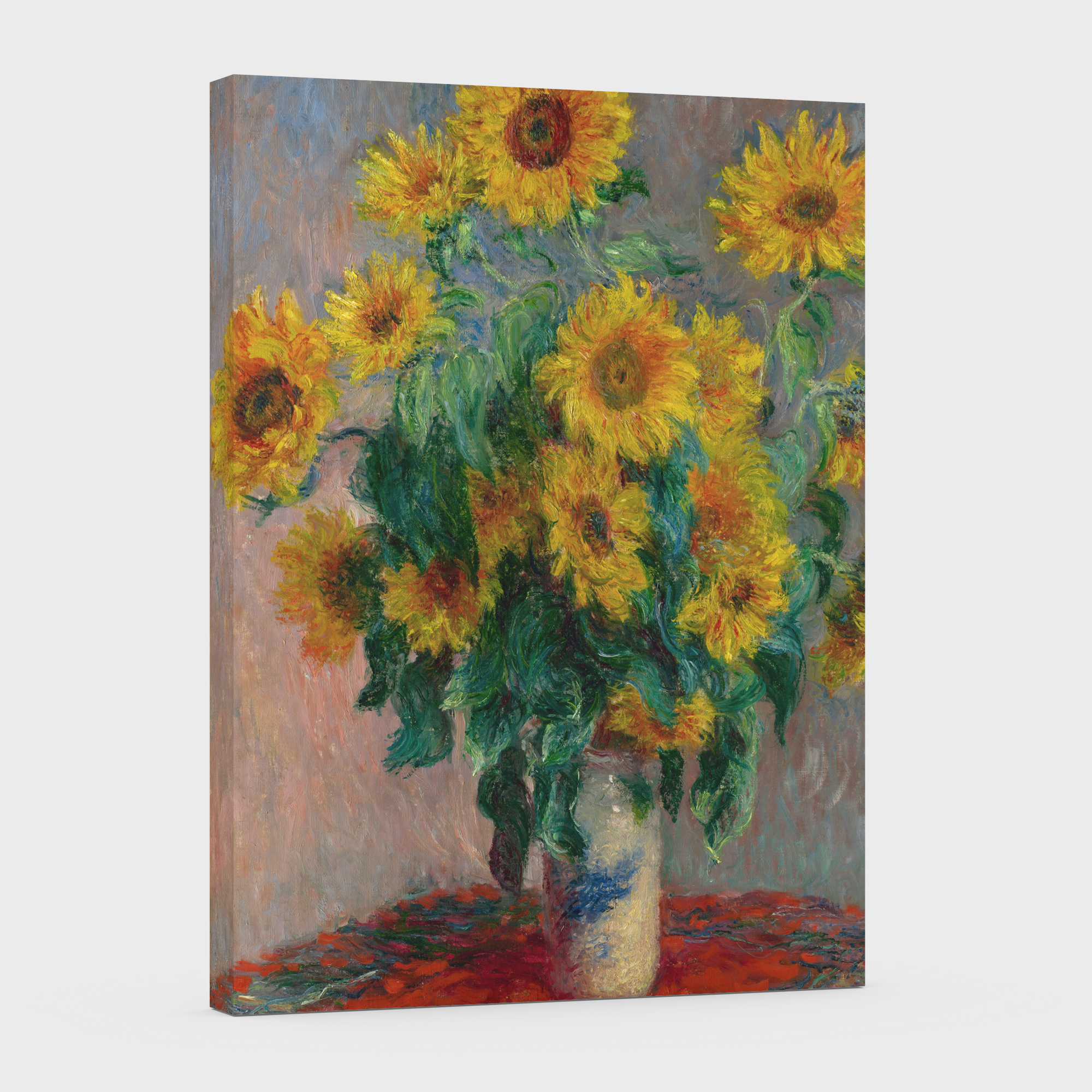 Jarron de girasoles -Claude Monet - Lienzo premium 430g (calidad de galeria)
