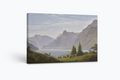 Paisaje de montaña con lago por la mañana -Caspar David Friedrich - Lienzo premium 430g (calidad de galeria)