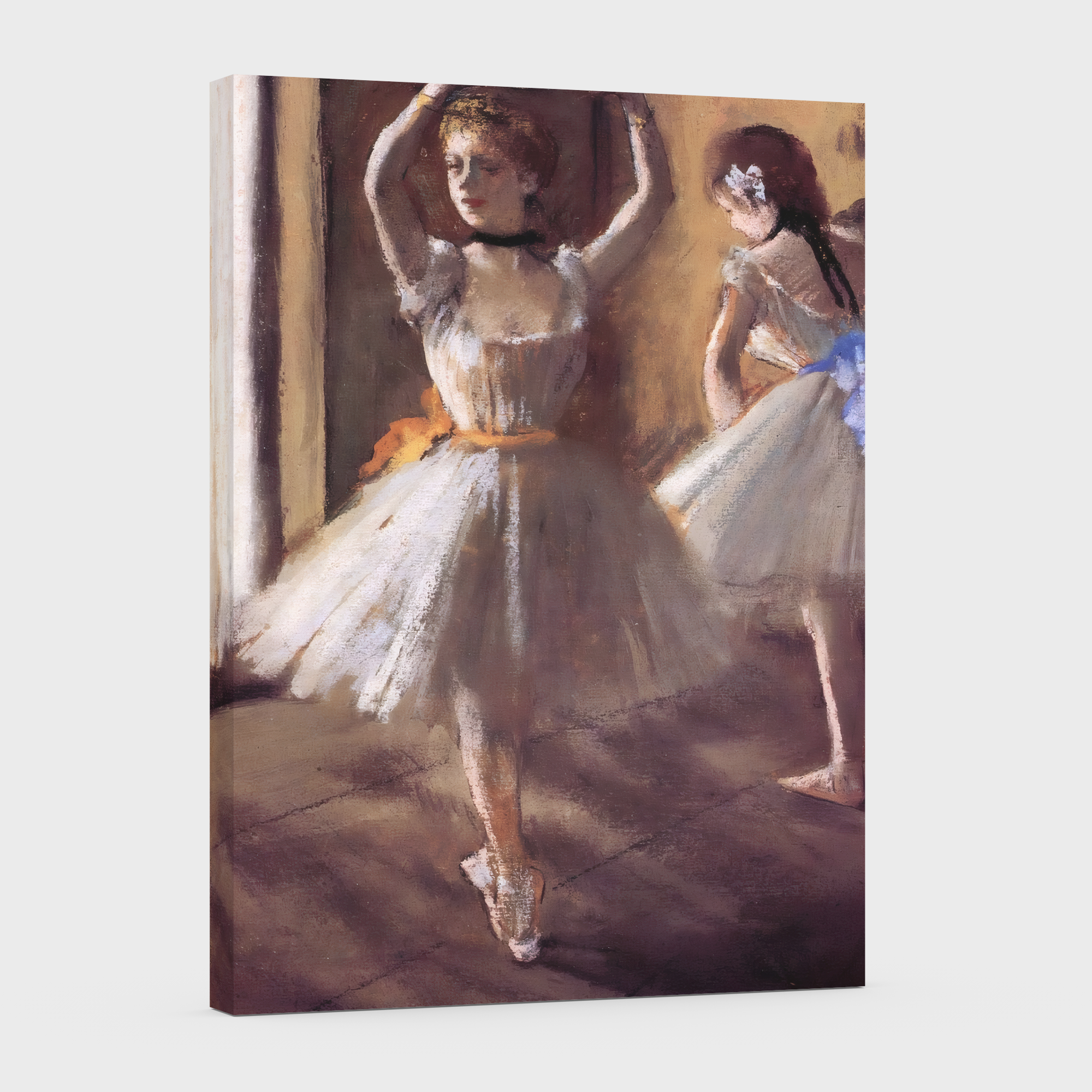 Dos bailarinas en el estudio - Edgar Degas - Lienzo premium 430g (calidad de galeria)