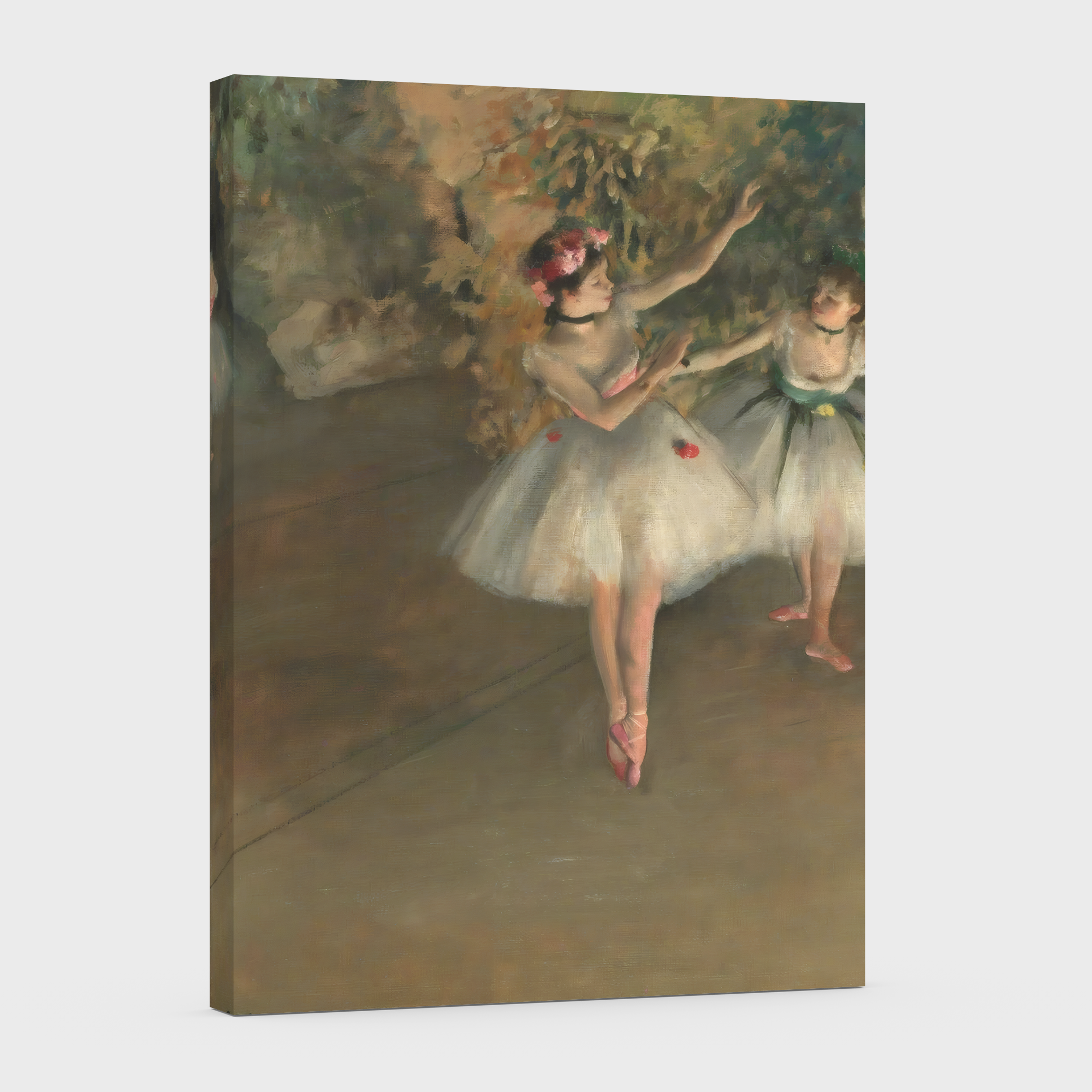 Dos bailarinas en el escenario - Edgar Degas - Lienzo premium 430g (calidad de galeria)