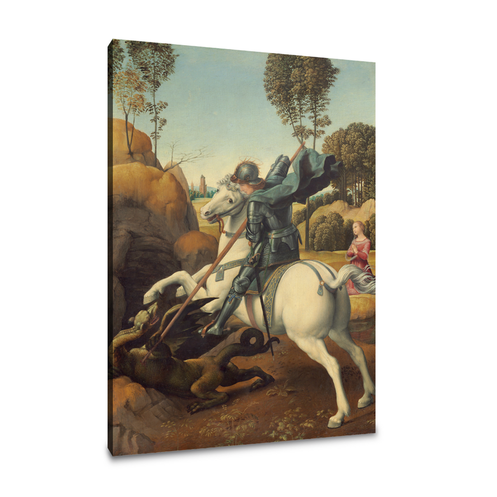 Saint Georges et le Dragon - Raphaël - Toile premium 430g (qualité galerie)
