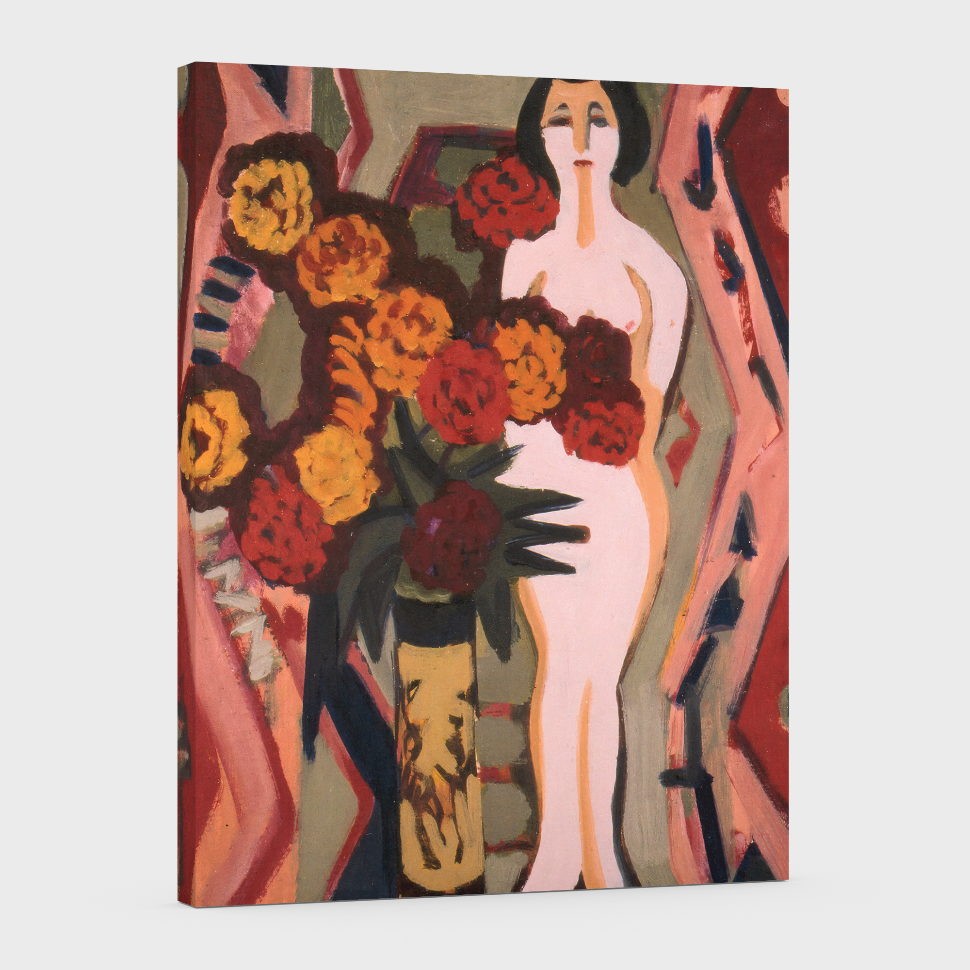 Bodegon con figura plastica -Ernst Ludwig Kirchner - Lienzo premium 430g (calidad de galeria)
