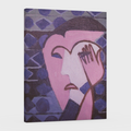 Cabeza de mujer triste -Ernst Ludwig Kirchner - Lienzo premium 430g (calidad de galeria)