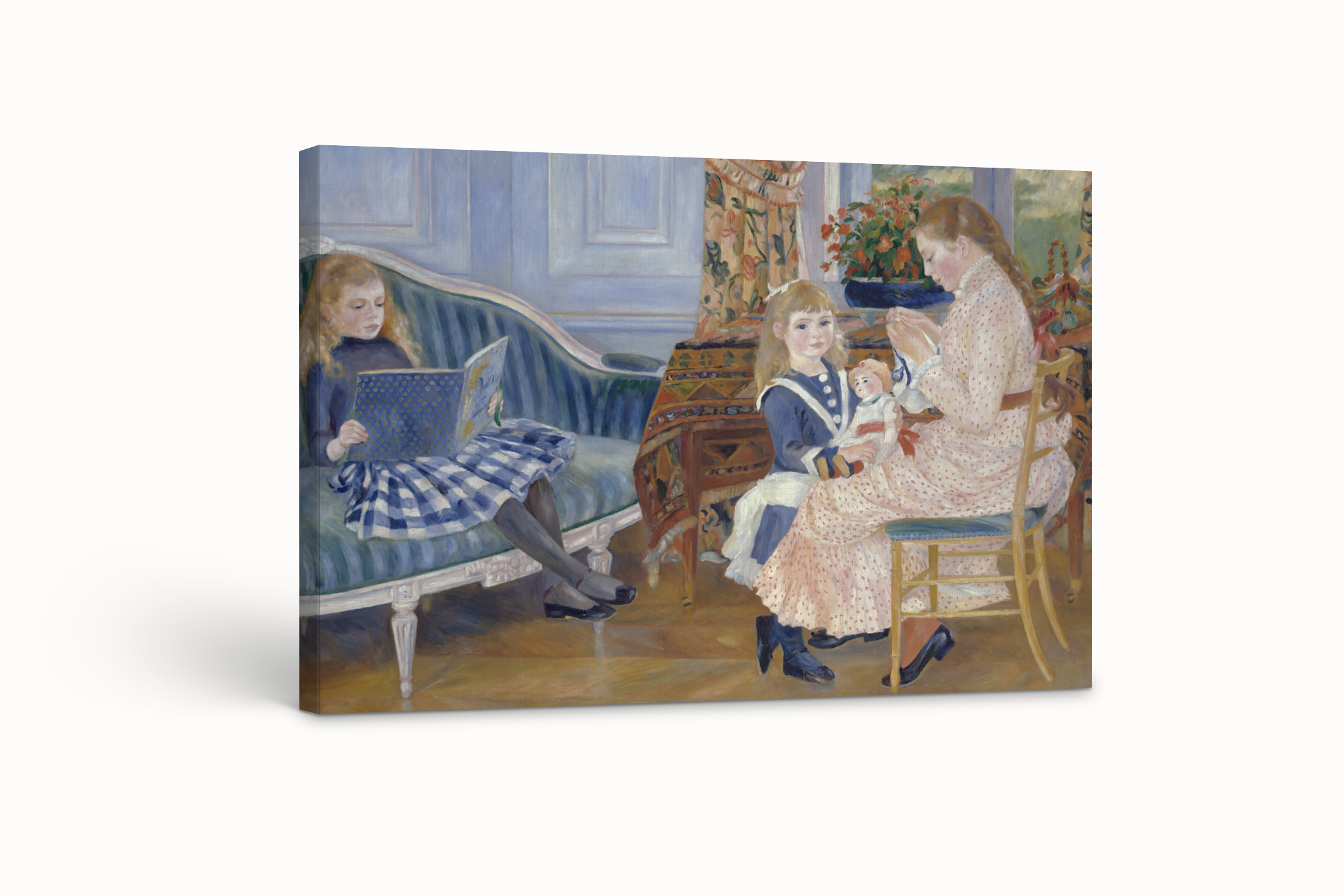 La tarde de los niños en Wargemont- Pierre-August Renoir - Lienzo premium 430g (calidad de galeria)