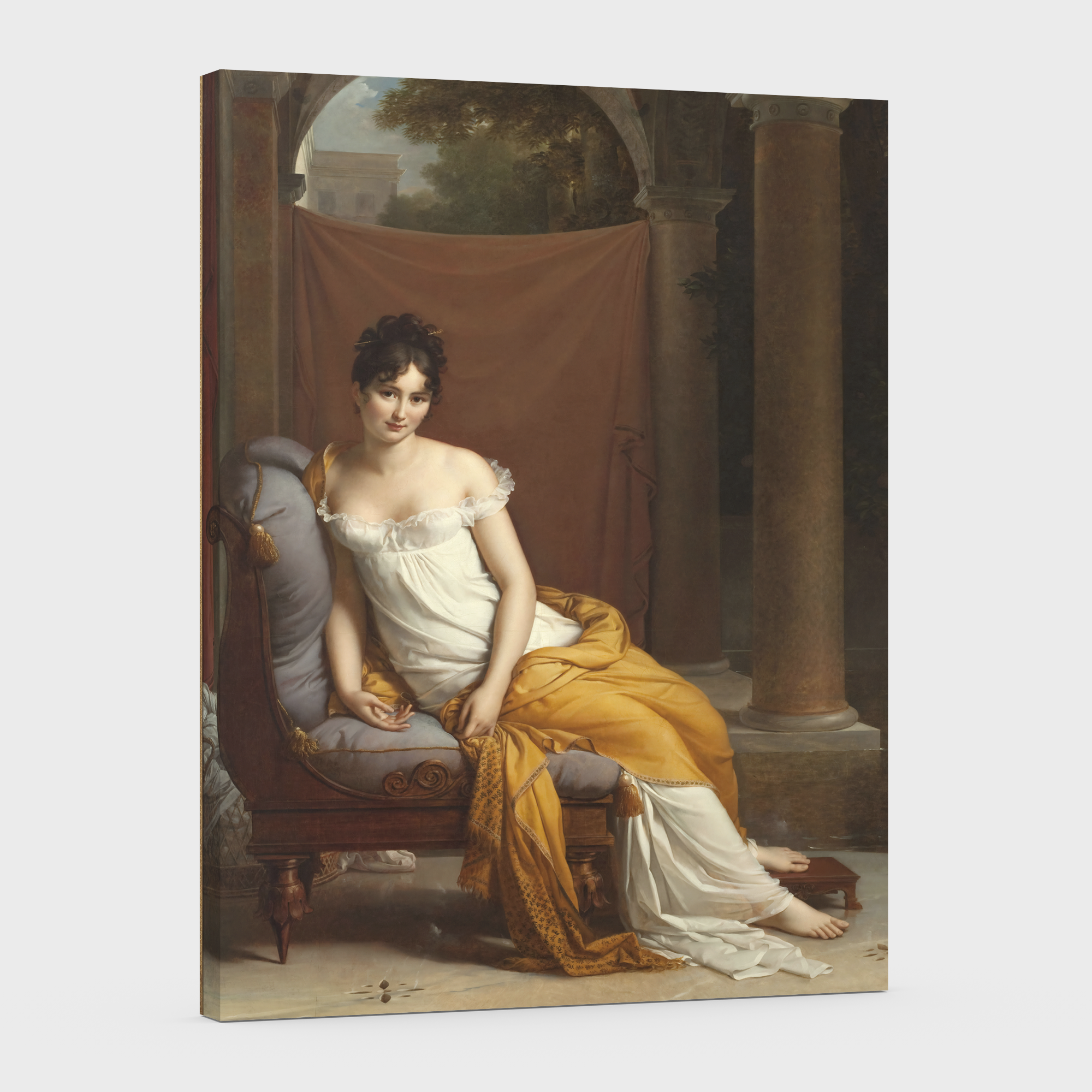 Retrato de juliette recamier -Francois Gerard - Lienzo premium 430g (calidad de galeria)