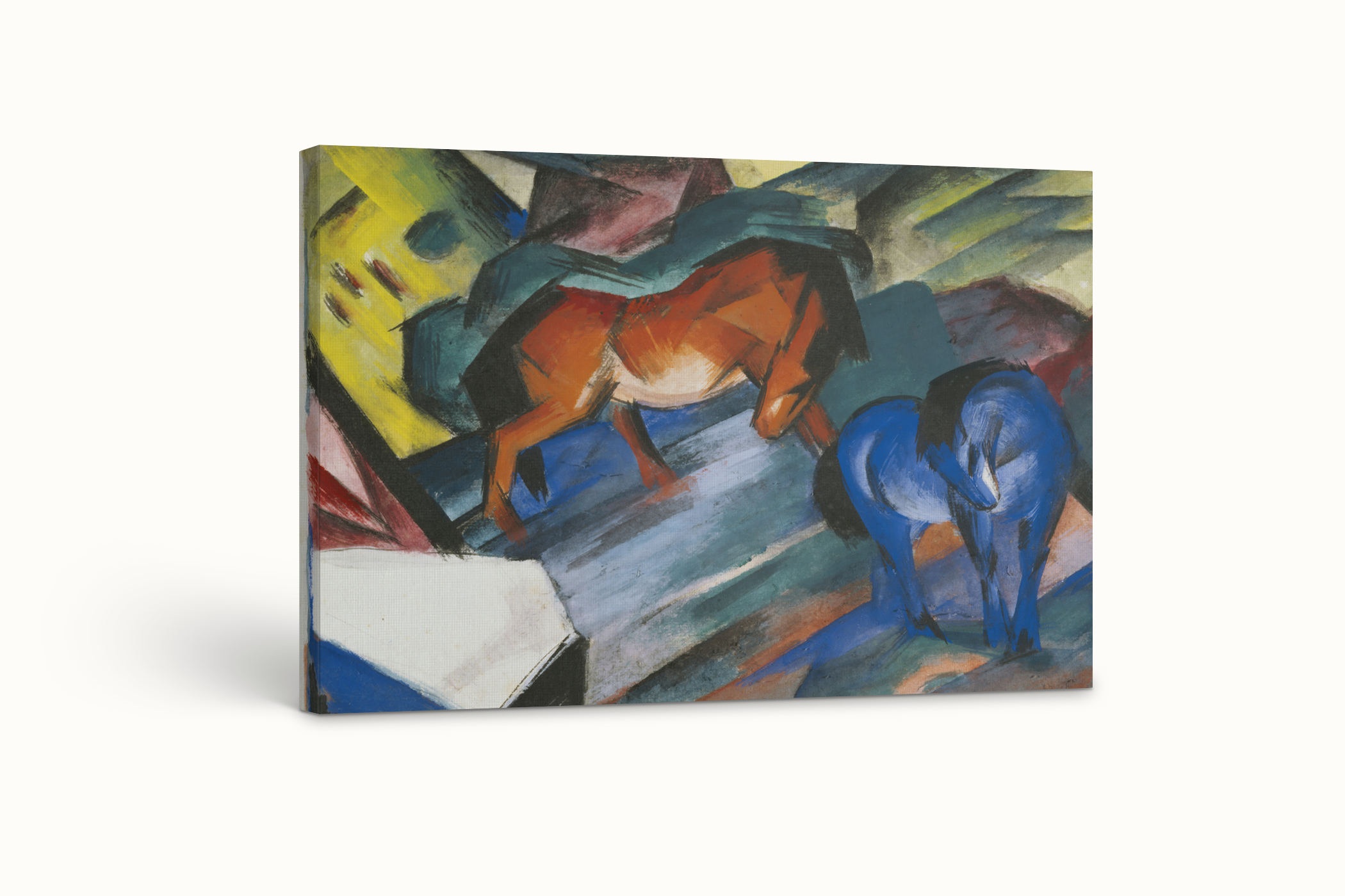 Caballo Rojo y Caballo Azul - Franz Marc - Lienzo premium 430g (calidad de galeria)