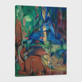Ciervos en el bosque II -Franz Marc - Lienzo premium 430g (calidad de galeria)