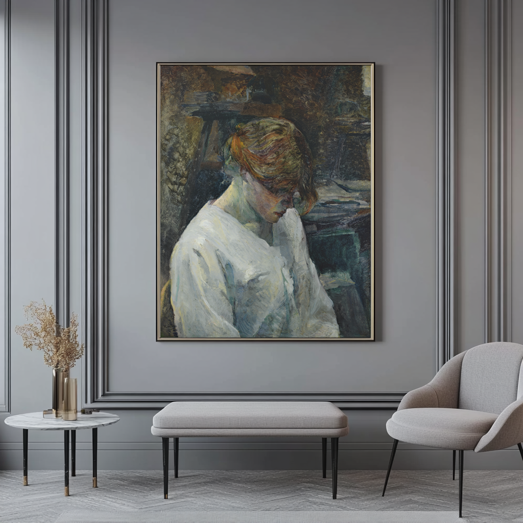 La pelirroja con blusa blanca - Henri de Toulouse-Lautrec - Lienzo premium 430g (calidad de galeria)