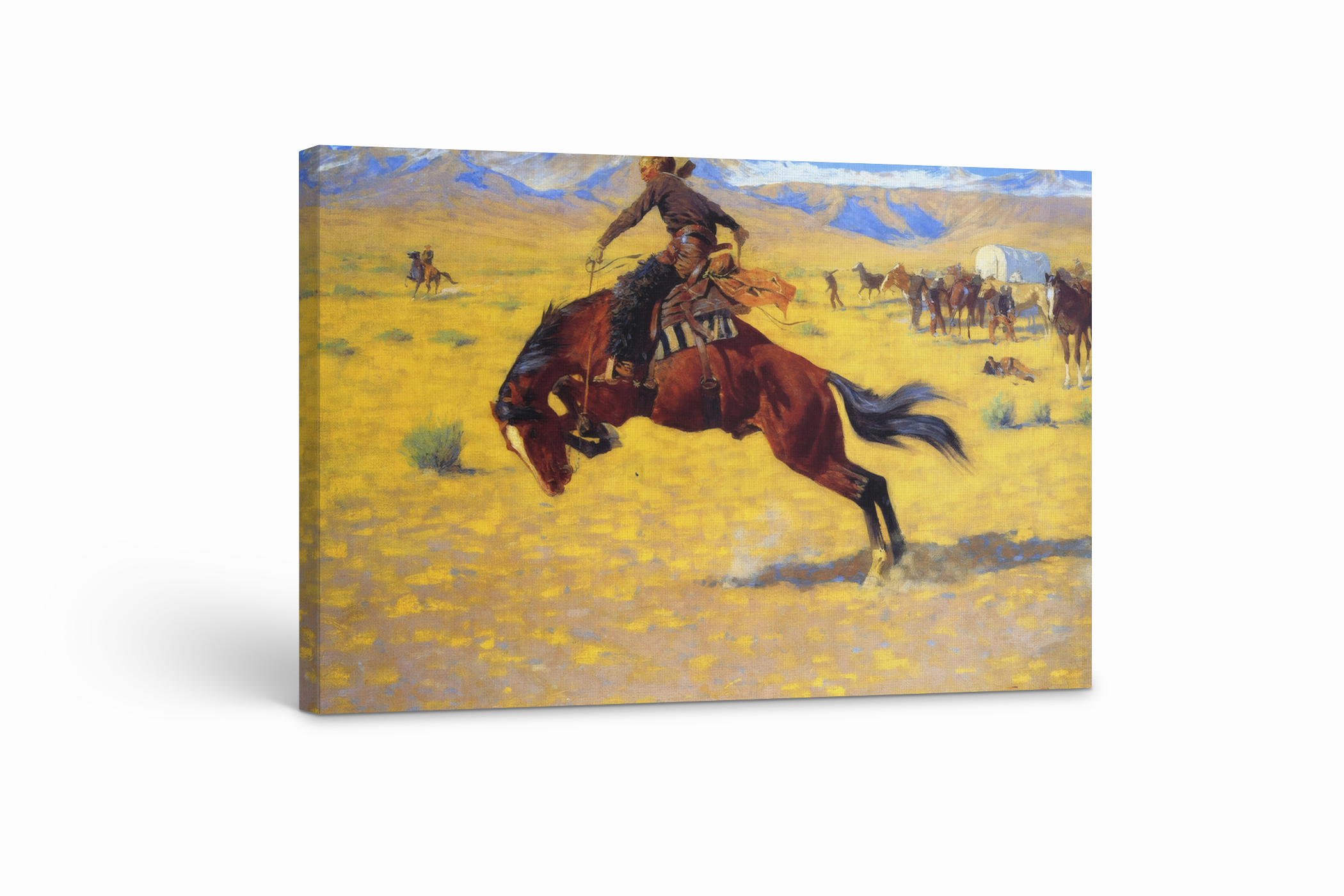 Una mañana fria en la pradera - Frederic Remington - Lienzo premium 430g (calidad de galeria)