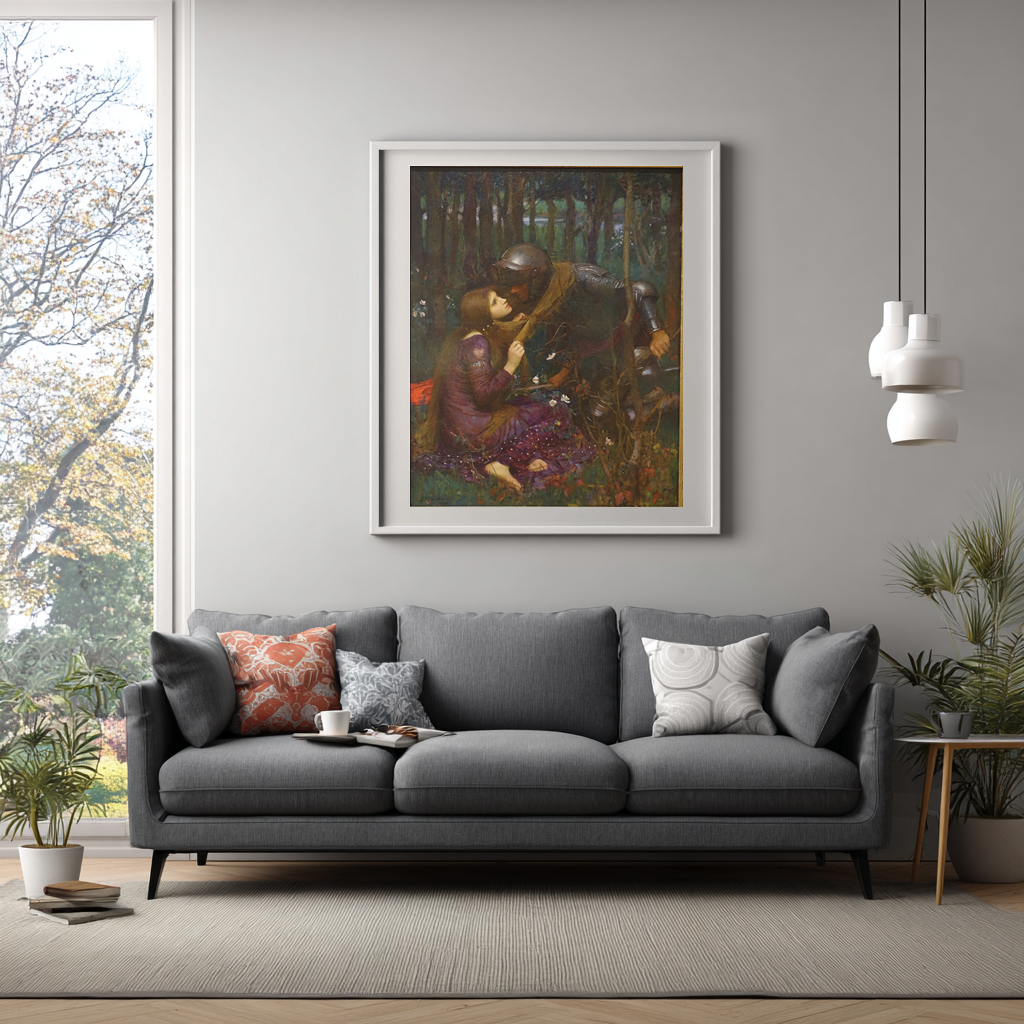 La bella dama sin piedad - John William Waterhouse - Lienzo premium 430g (calidad de galeria)