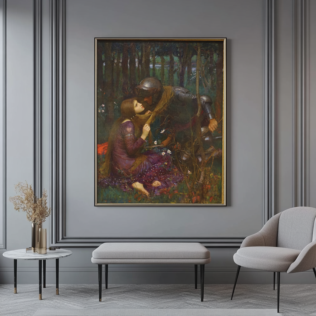La bella dama sin piedad - John William Waterhouse - Lienzo premium 430g (calidad de galeria)